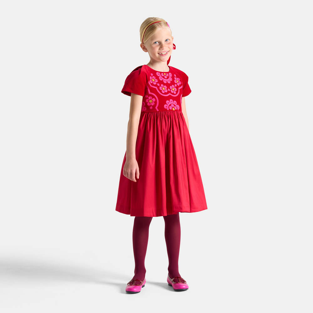 Girl bi-material dress