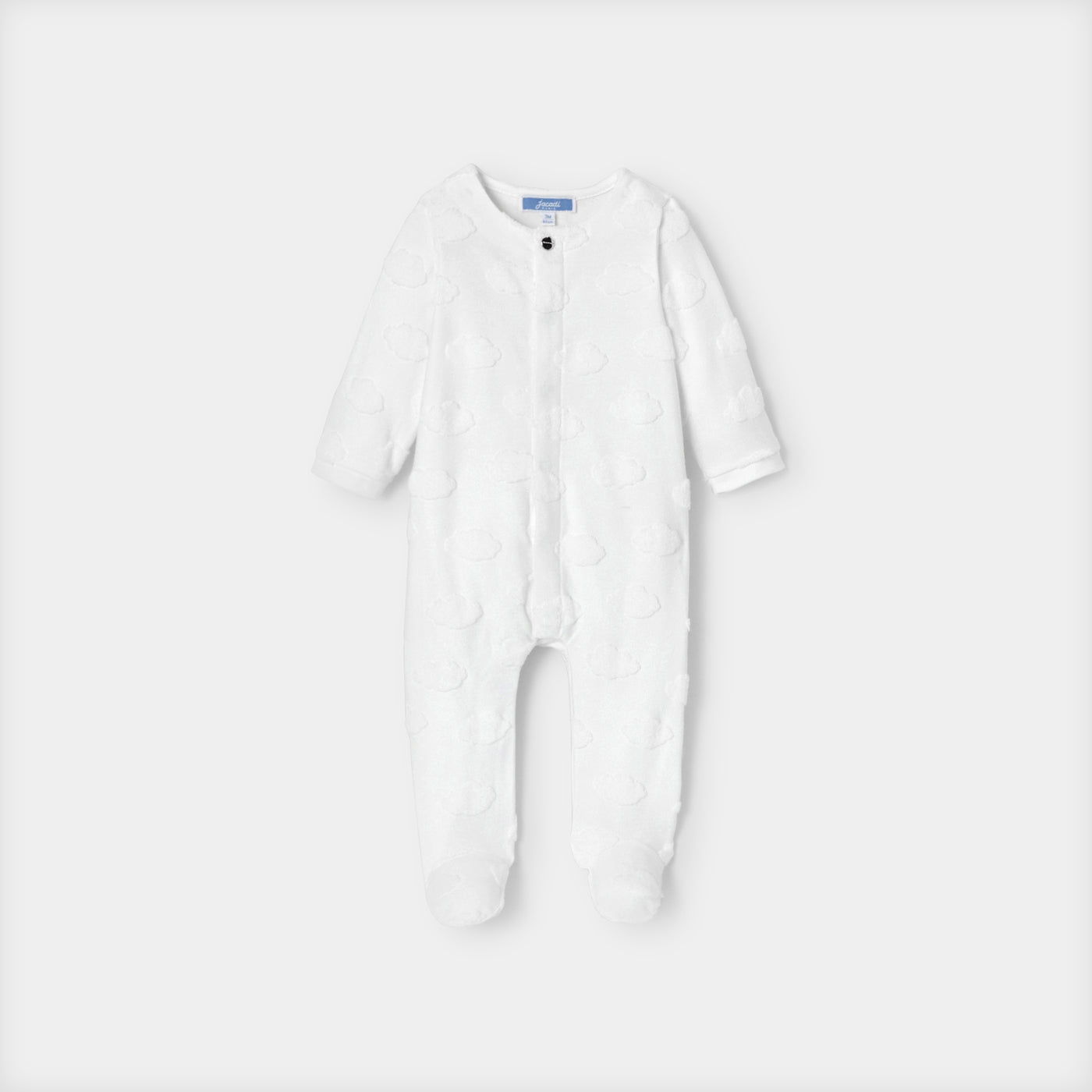 Baby pajamas with cloud pattern - white jacadi
