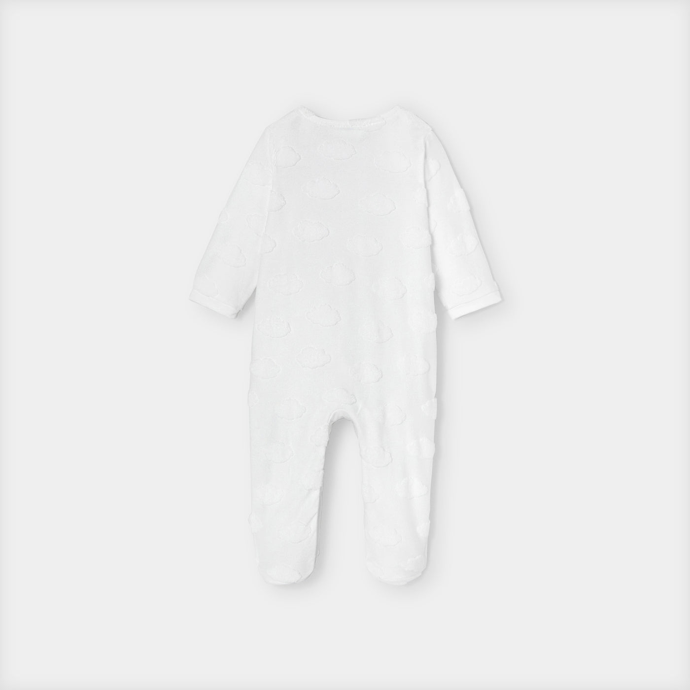 Baby pajamas with cloud pattern - white jacadi