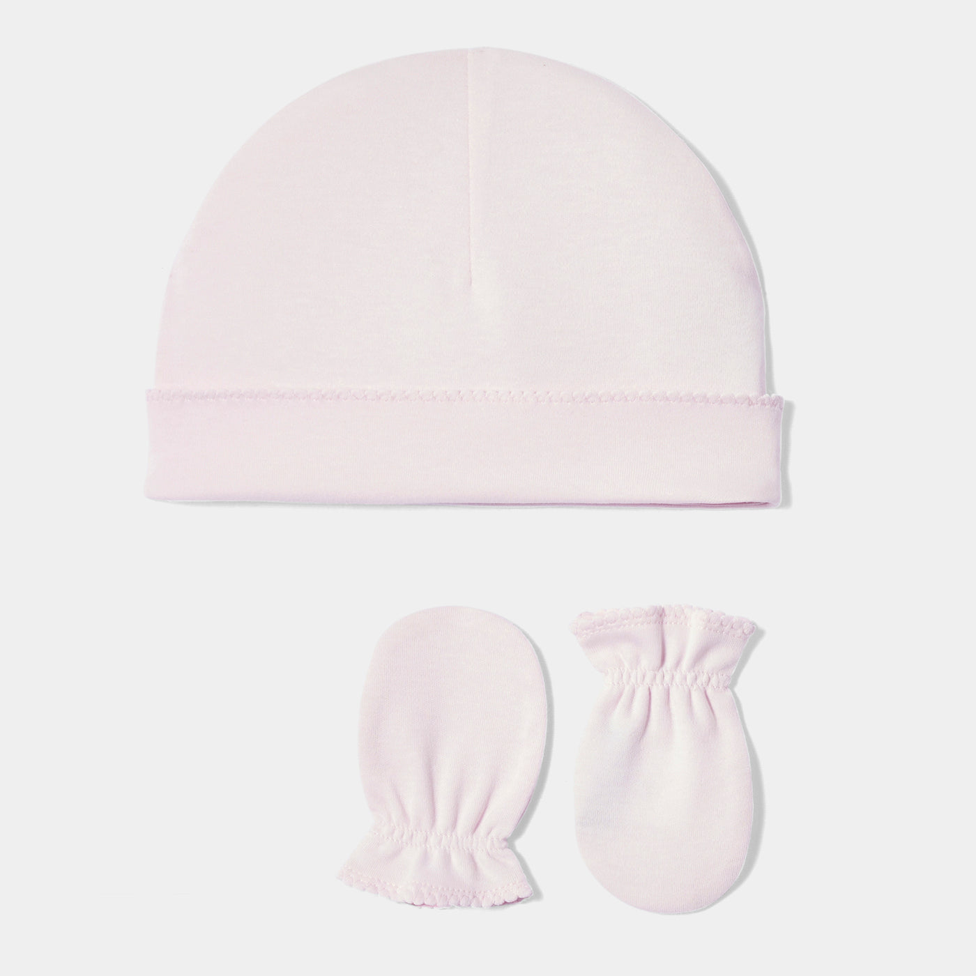 Baby bonnet and mittens set - rose pale jacadi