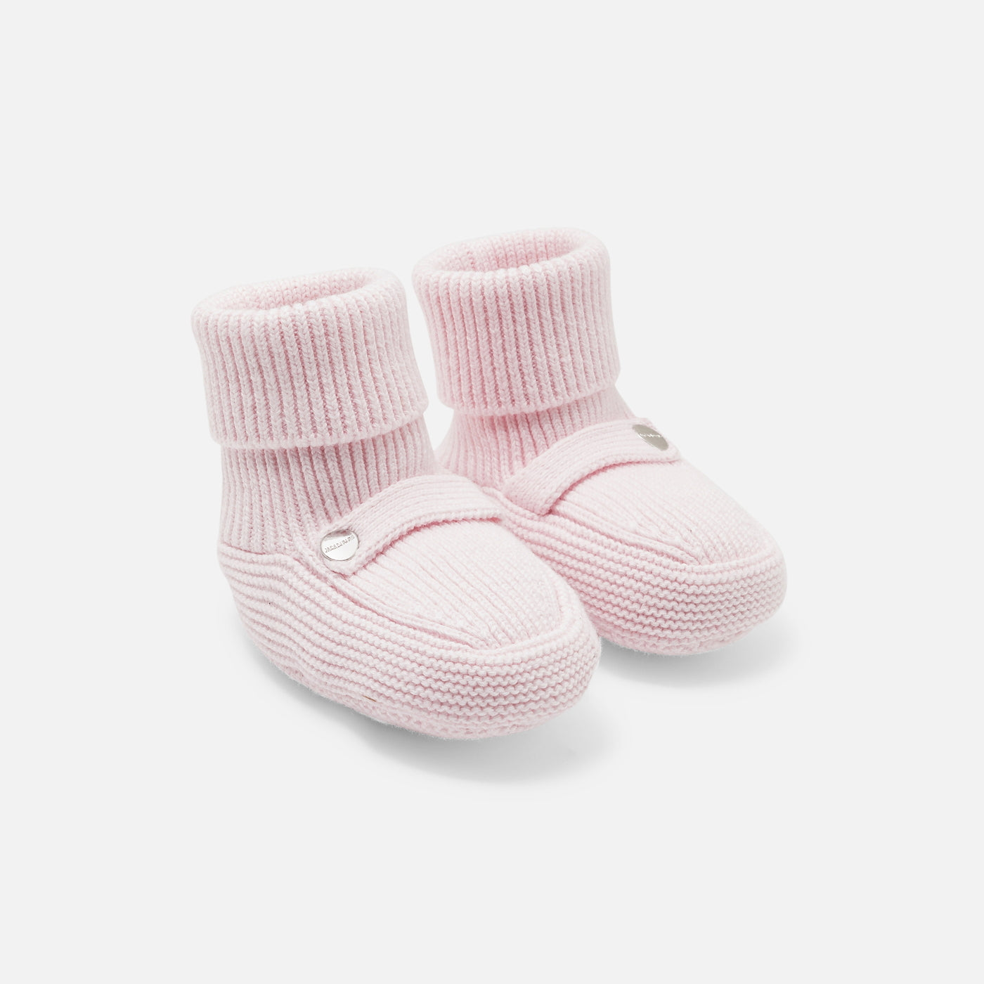 Baby girl knitted booties - rose pale jacadi