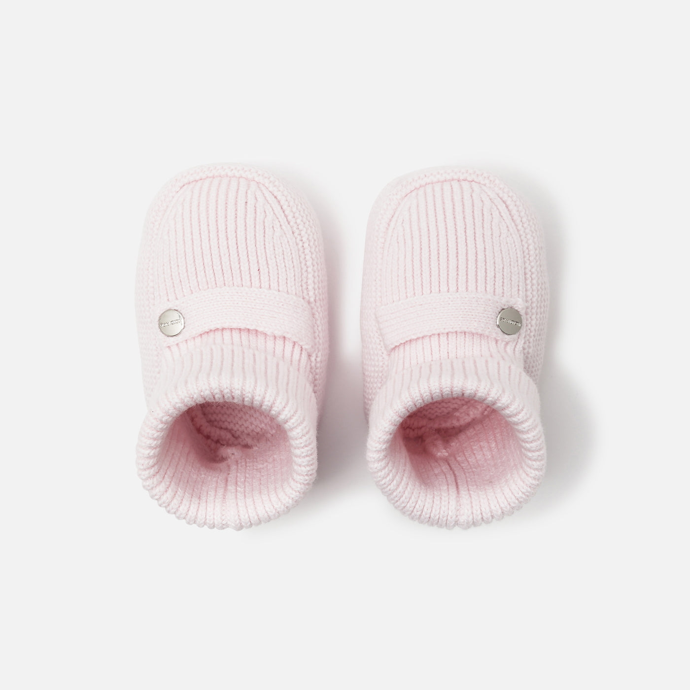 Baby girl knitted booties - rose pale jacadi