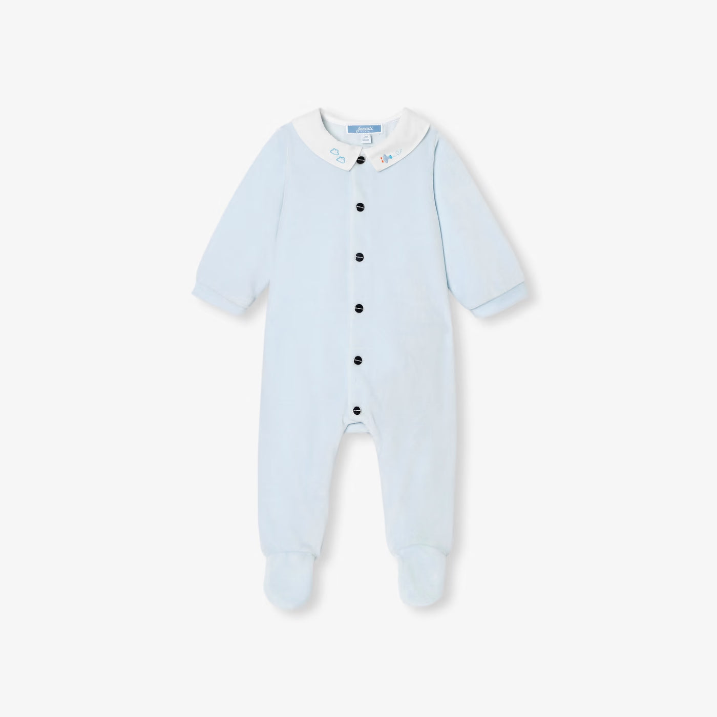 Baby boy's velvet pajamas - pale blue