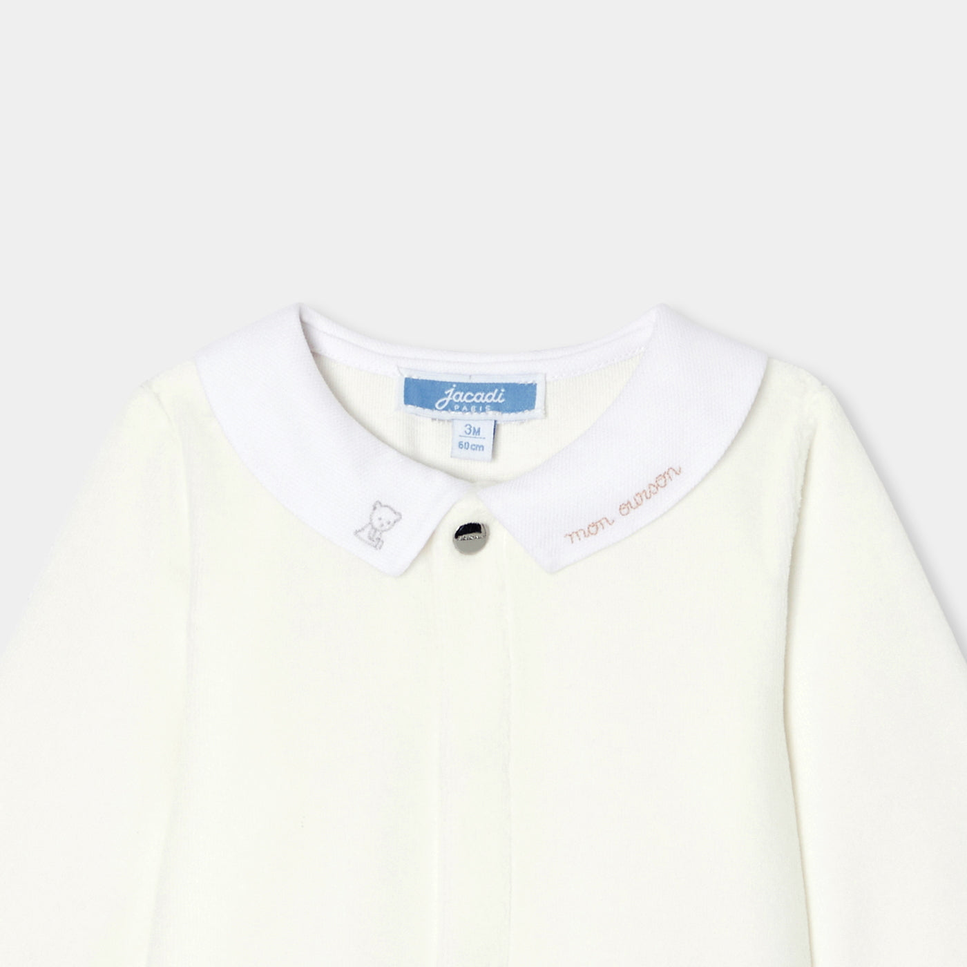Baby velvet pyjamas - blanc doux jacadi