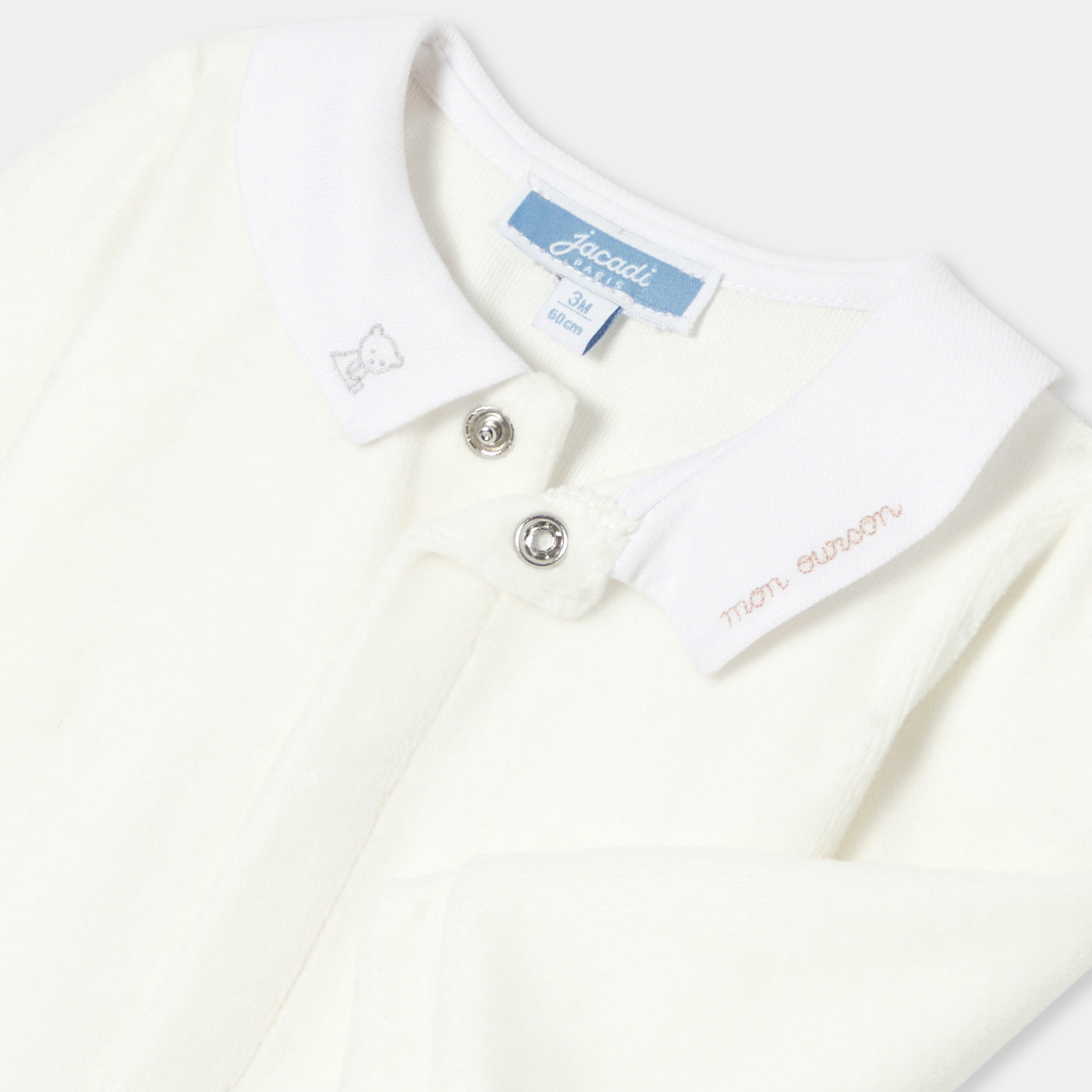 Baby velvet pyjamas - blanc doux jacadi
