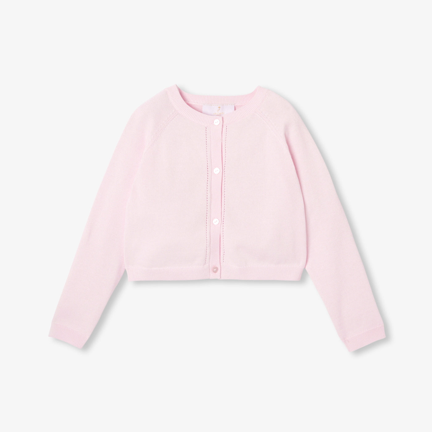 Girl short cardigan - rose poudre jacadi