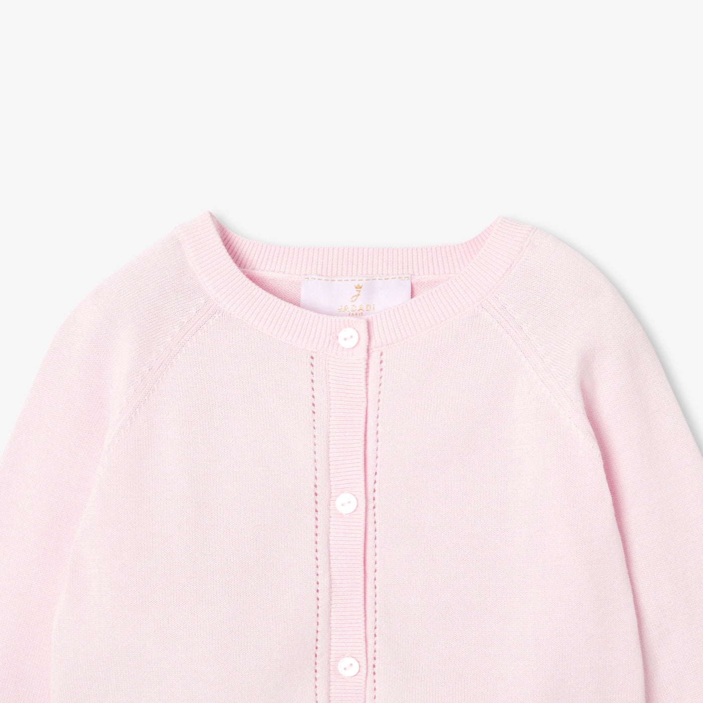 Girl short cardigan - rose poudre jacadi