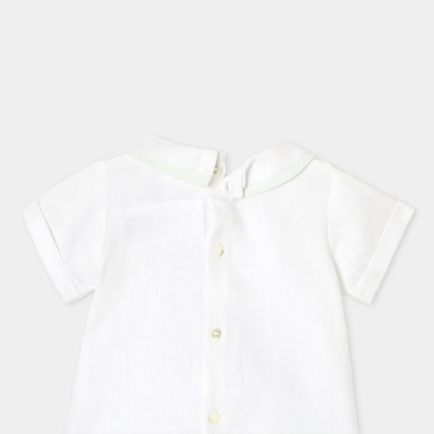 Baby boy linen set - white/green