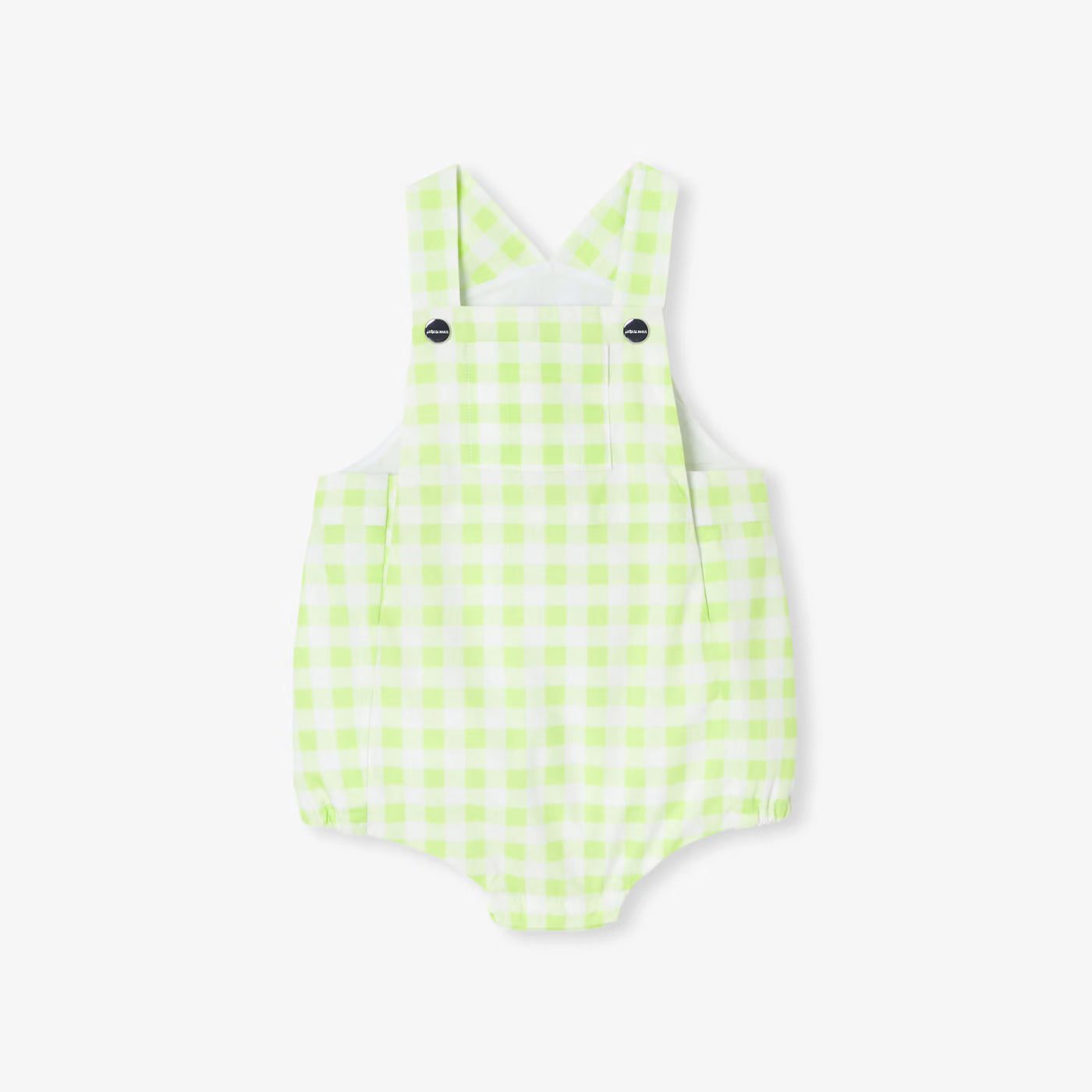 Baby boy's gingham romper - white/green