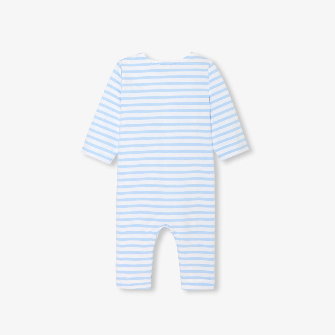 Baby boy jersey jumpsuit - white/blue