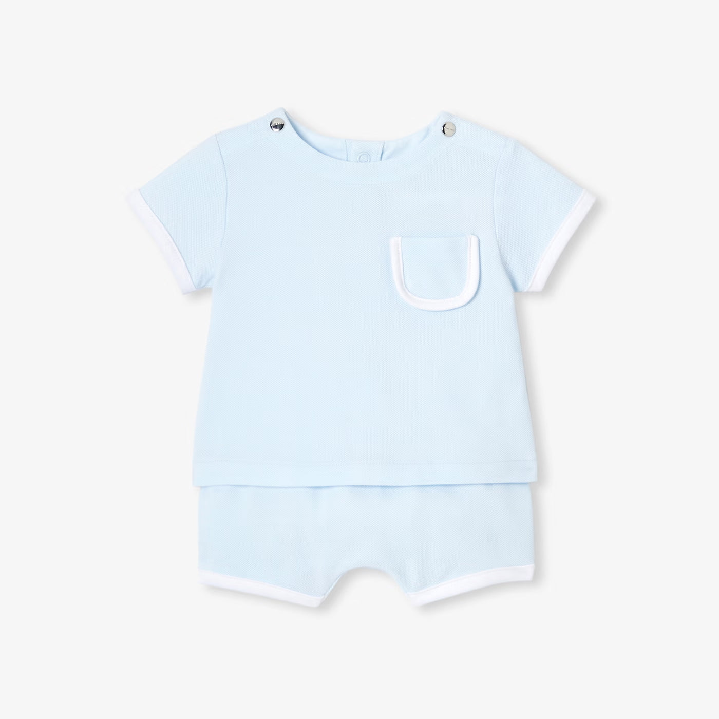Baby boy shorts set - pale blue