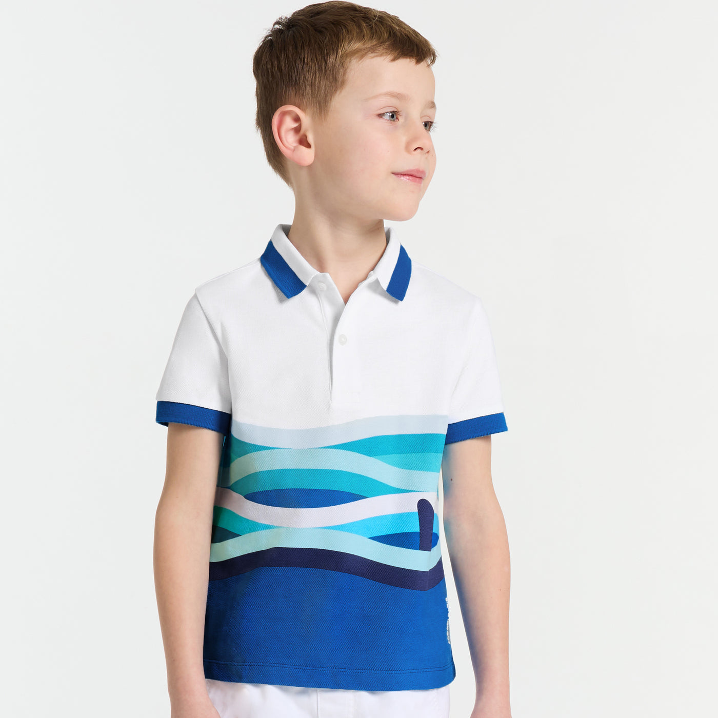 Boy polo shirt in mini piqué