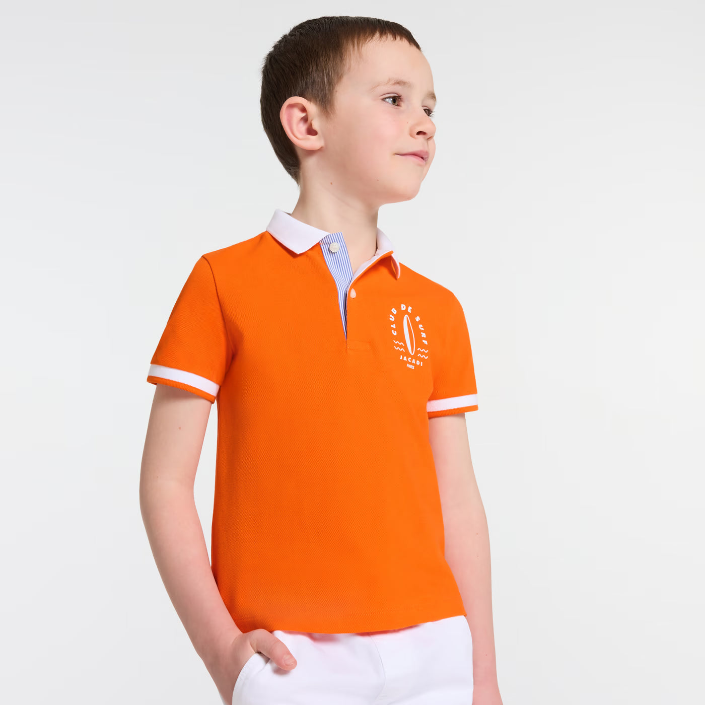 Boys' mini pique polo shirt - light orange
