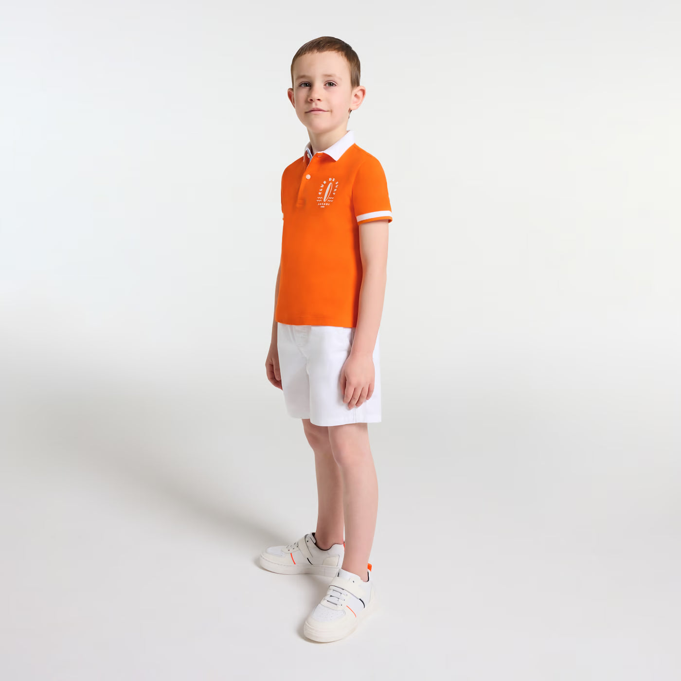 Boys' mini pique polo shirt - light orange