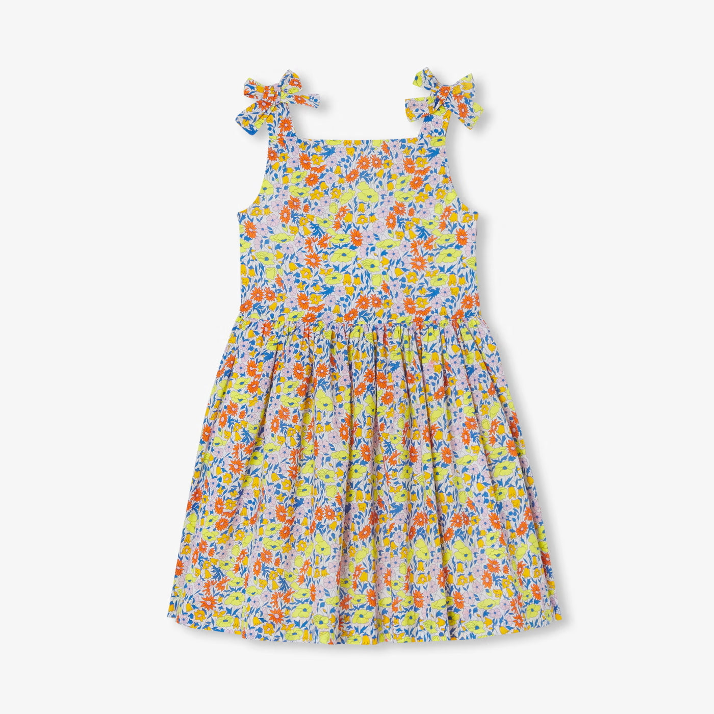 Liberty fabric girl's dress - white/multicolor
