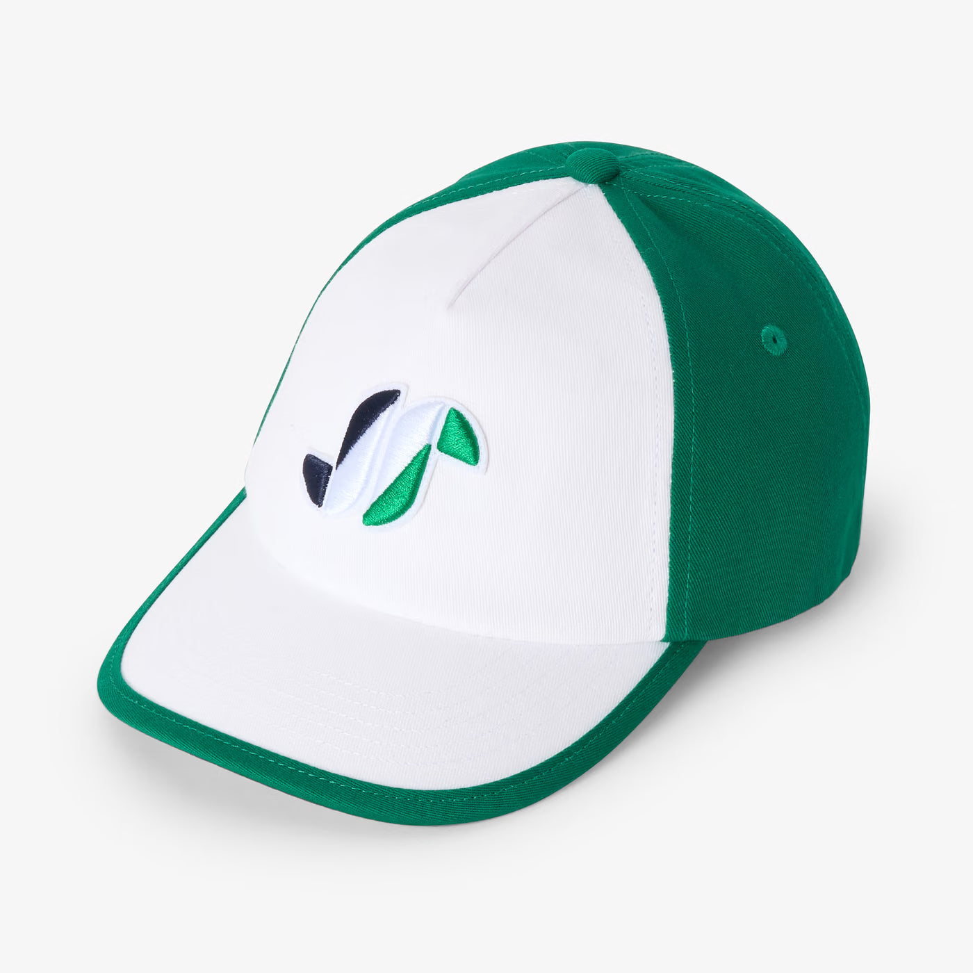 Children's color block cap - white/green
