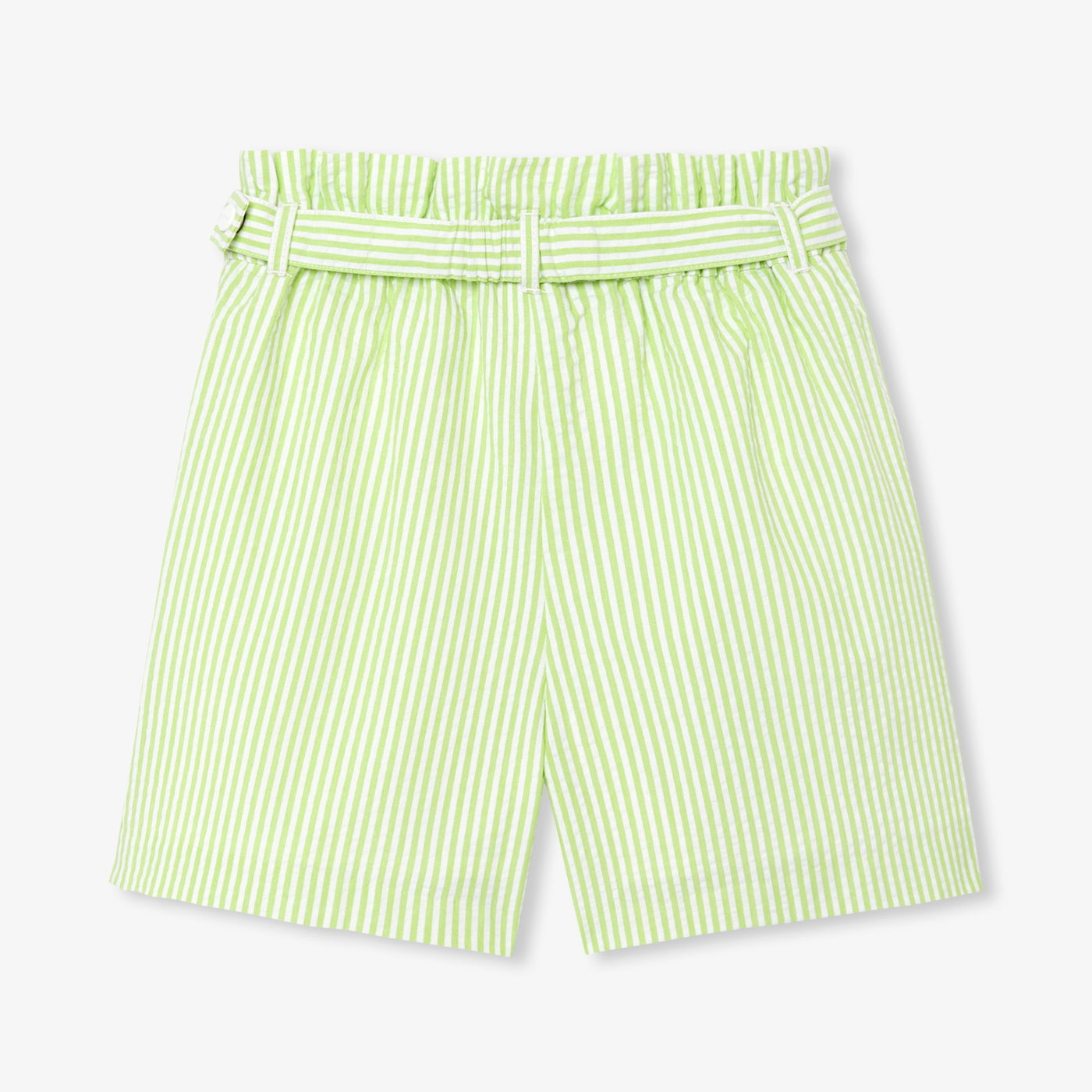 Girl seersucker shorts - white/green