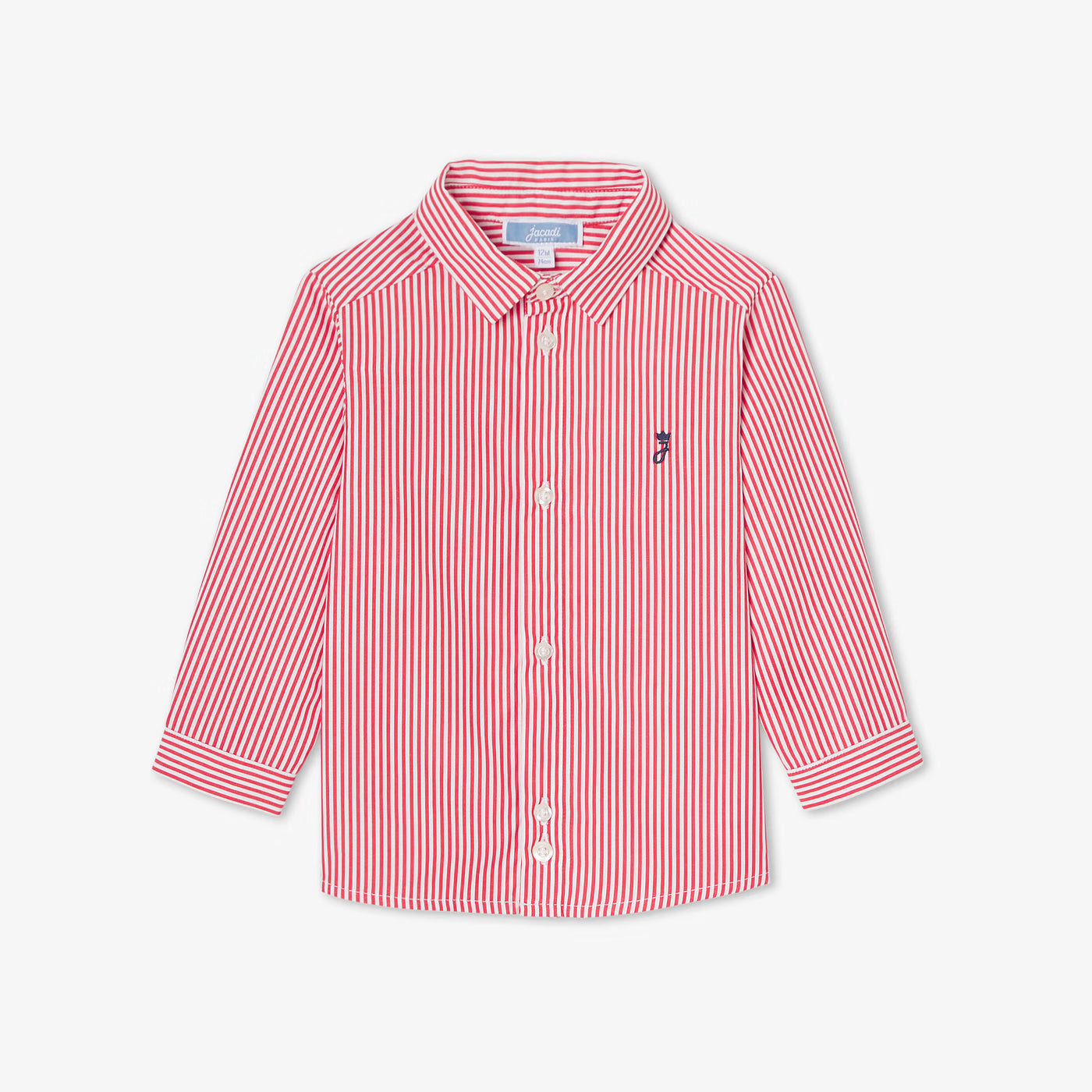 Baby boy's poplin shirt - white/red
