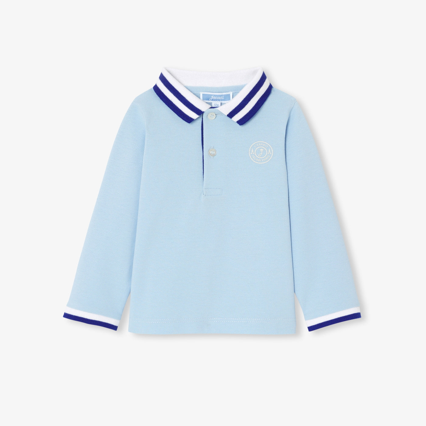 Baby boy long-sleeved polo shirt - bleu clair jacadi
