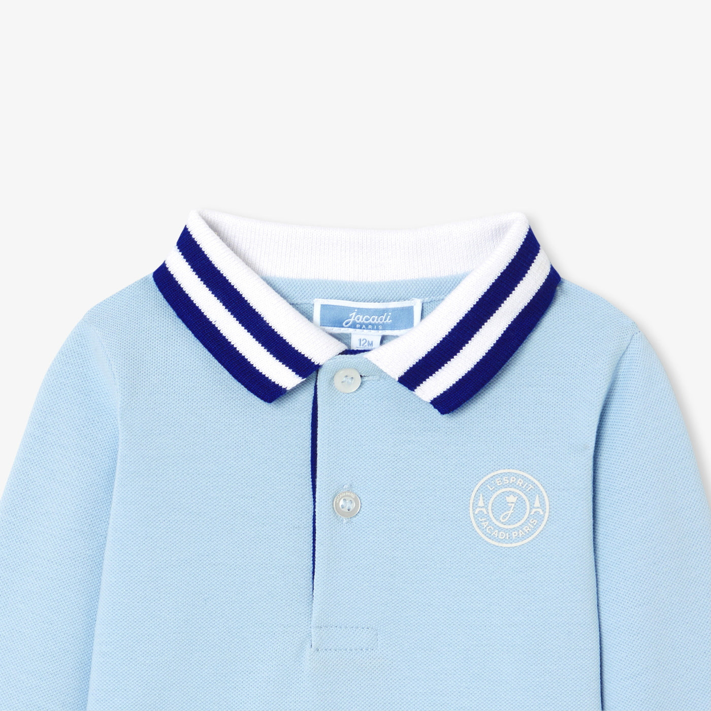 Baby boy long-sleeved polo shirt - bleu clair jacadi