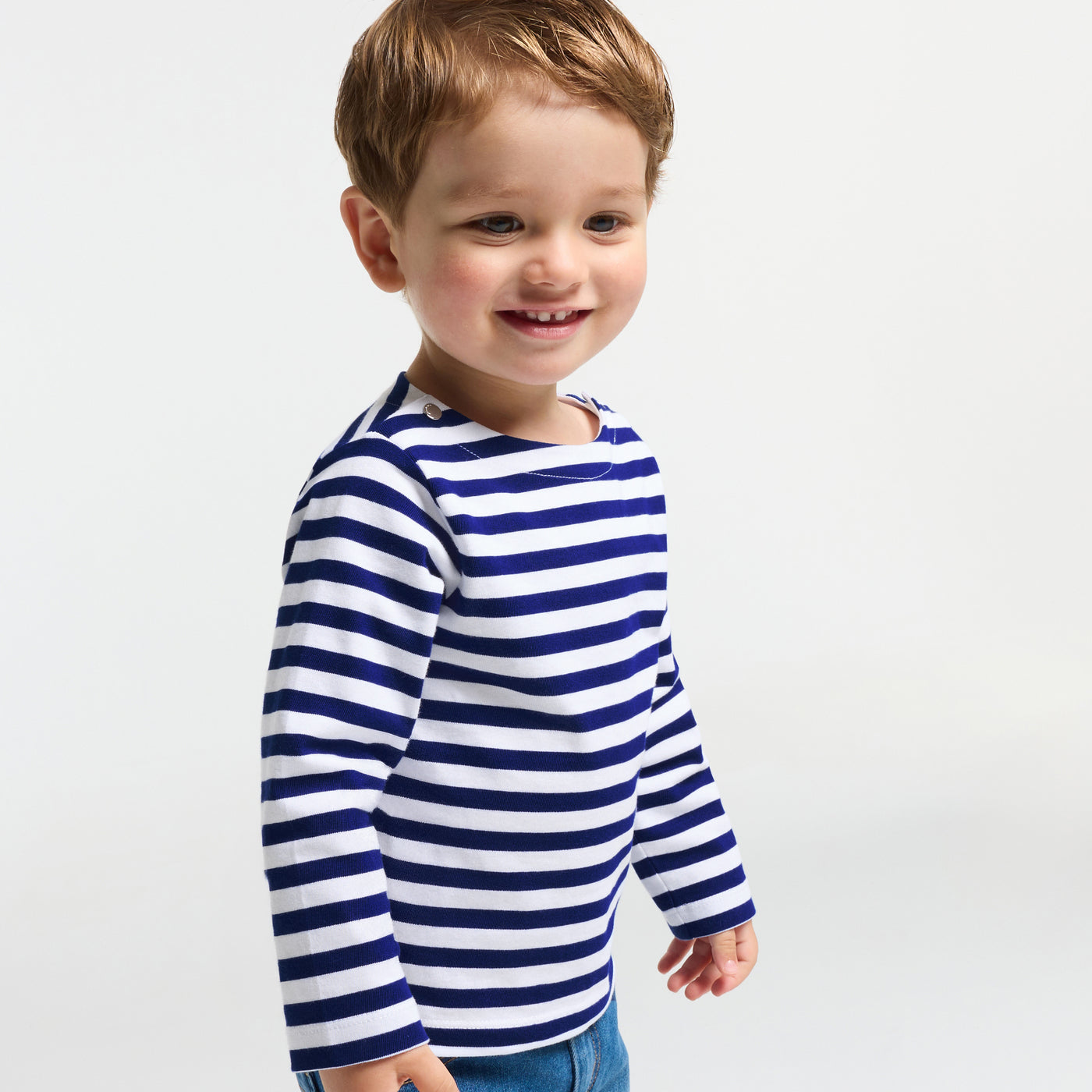 Baby boy Breton tee - blanc/marine
