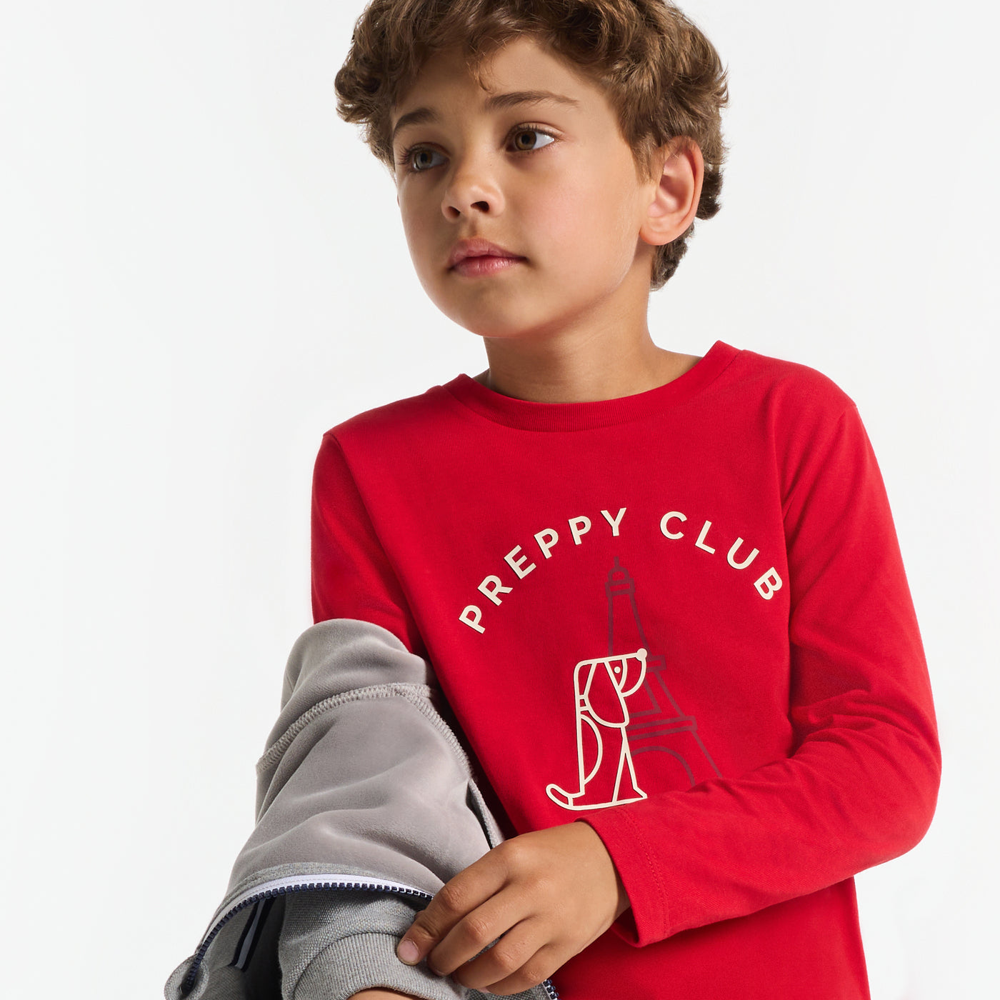 Boy long-sleeved T-shirt - rouge brique