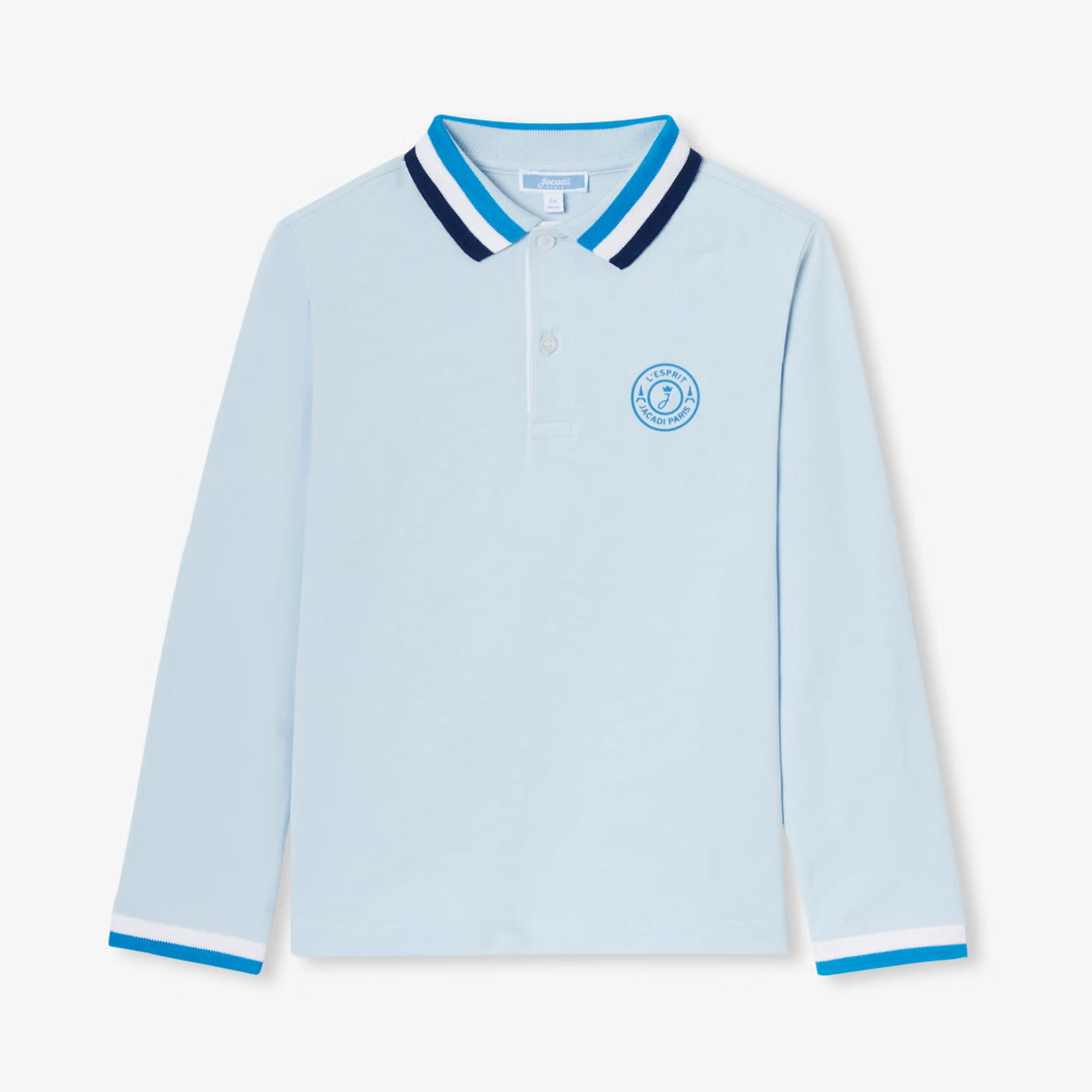 Boys' cotton pique polo shirt - cloud