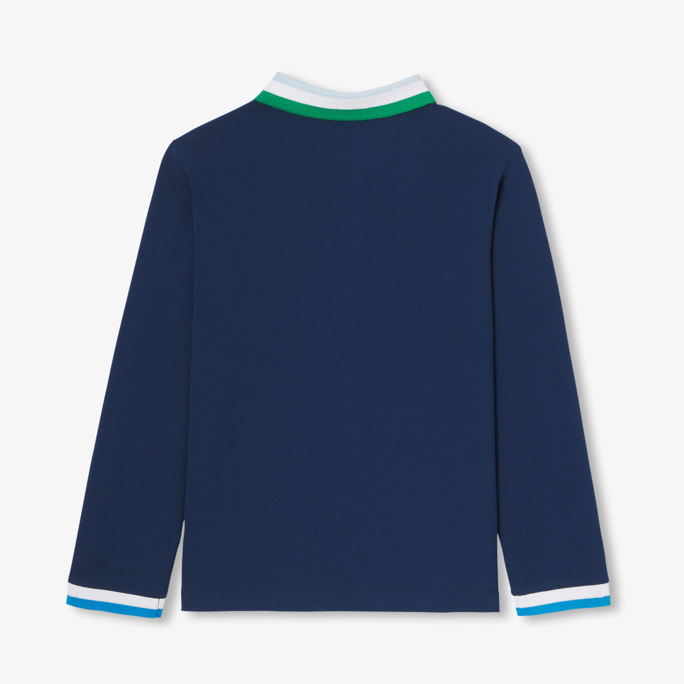 Boy polo shirt in cotton piqué - bleu marne