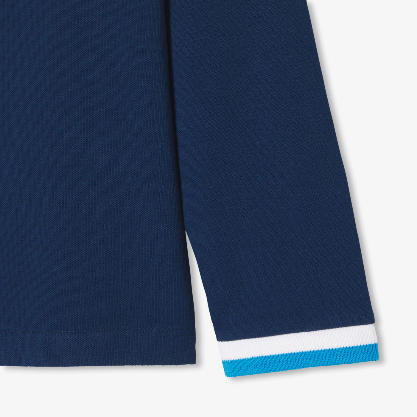 Boy polo shirt in cotton piqué - bleu marne