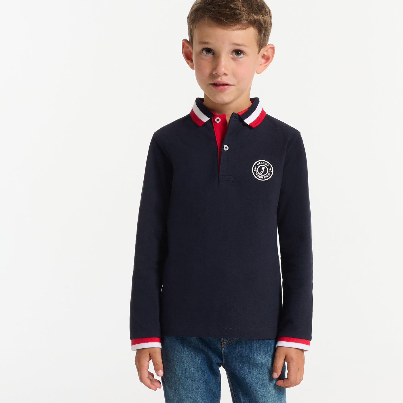 Boy polo shirt in cotton piqué - marine jacadi