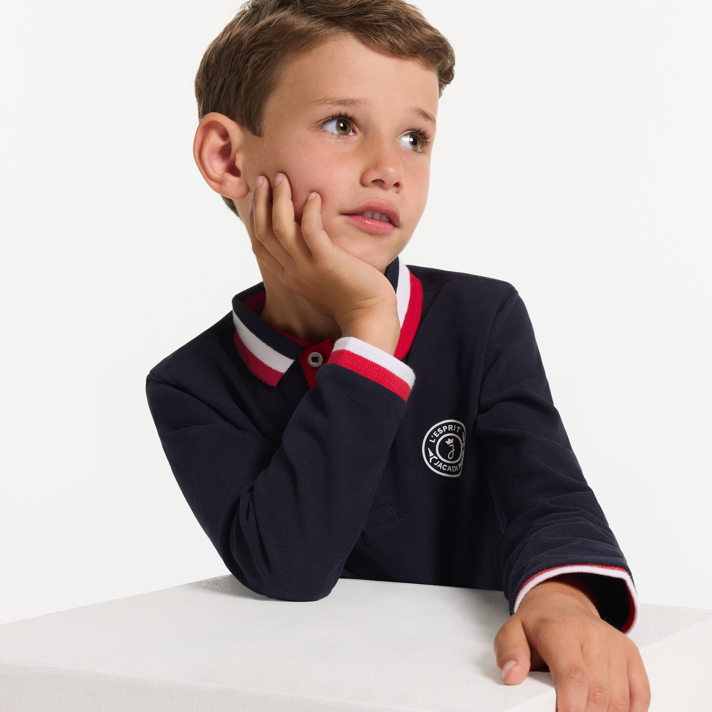 Boy polo shirt in cotton piqué - marine jacadi