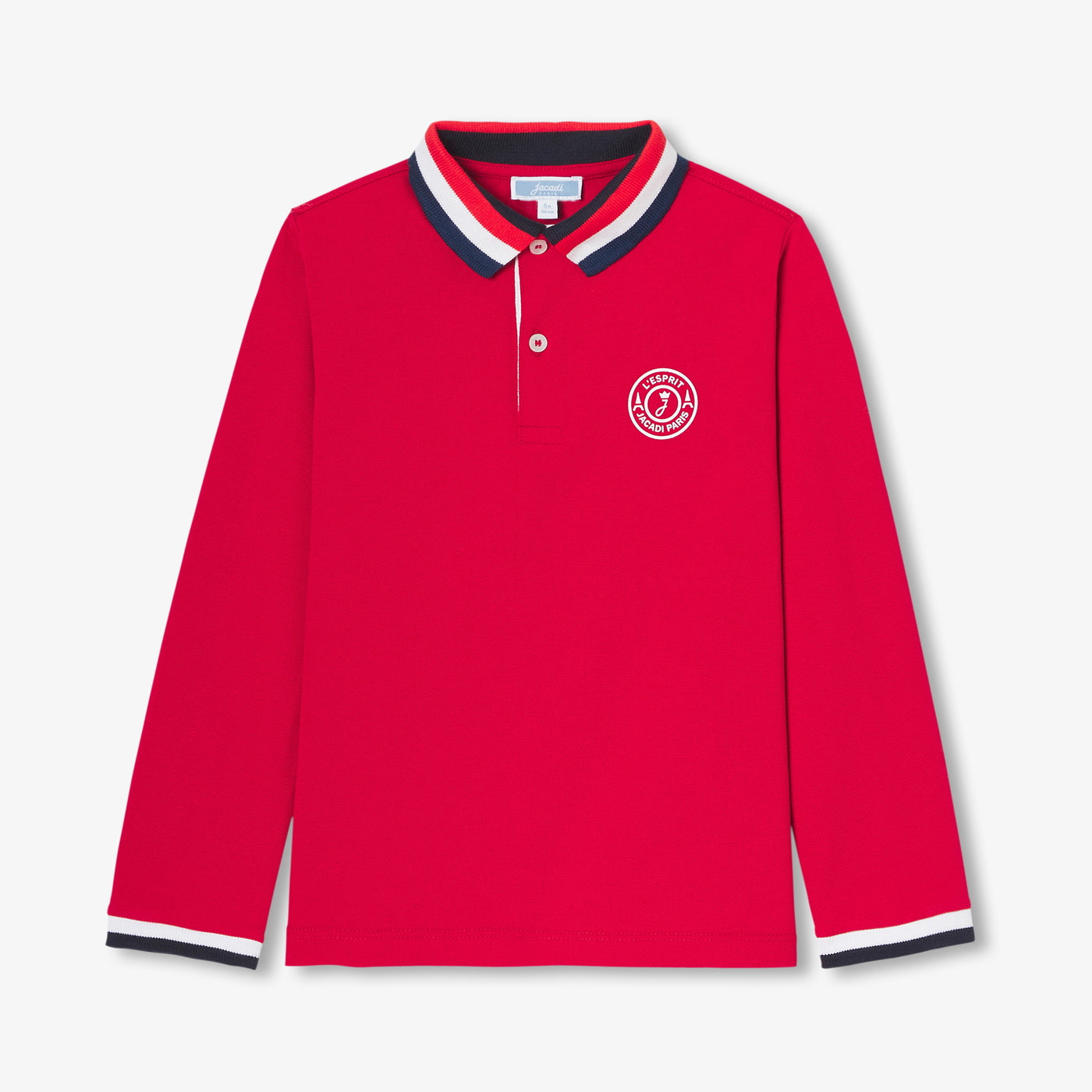 Boy polo shirt in cotton piqué - rouge brique