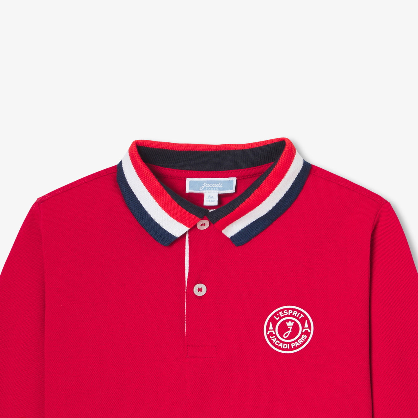 Boy polo shirt in cotton piqué - rouge brique
