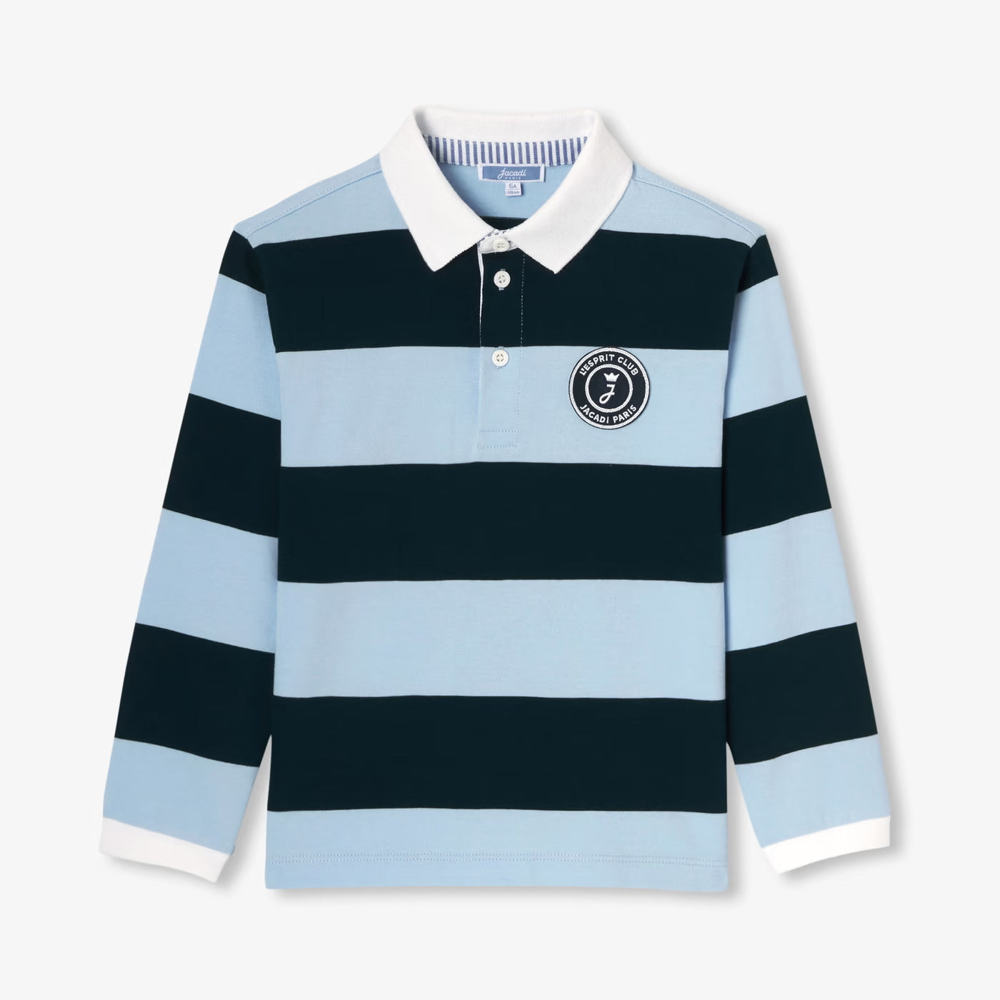 Boy cotton polo shirt - marine/bleu