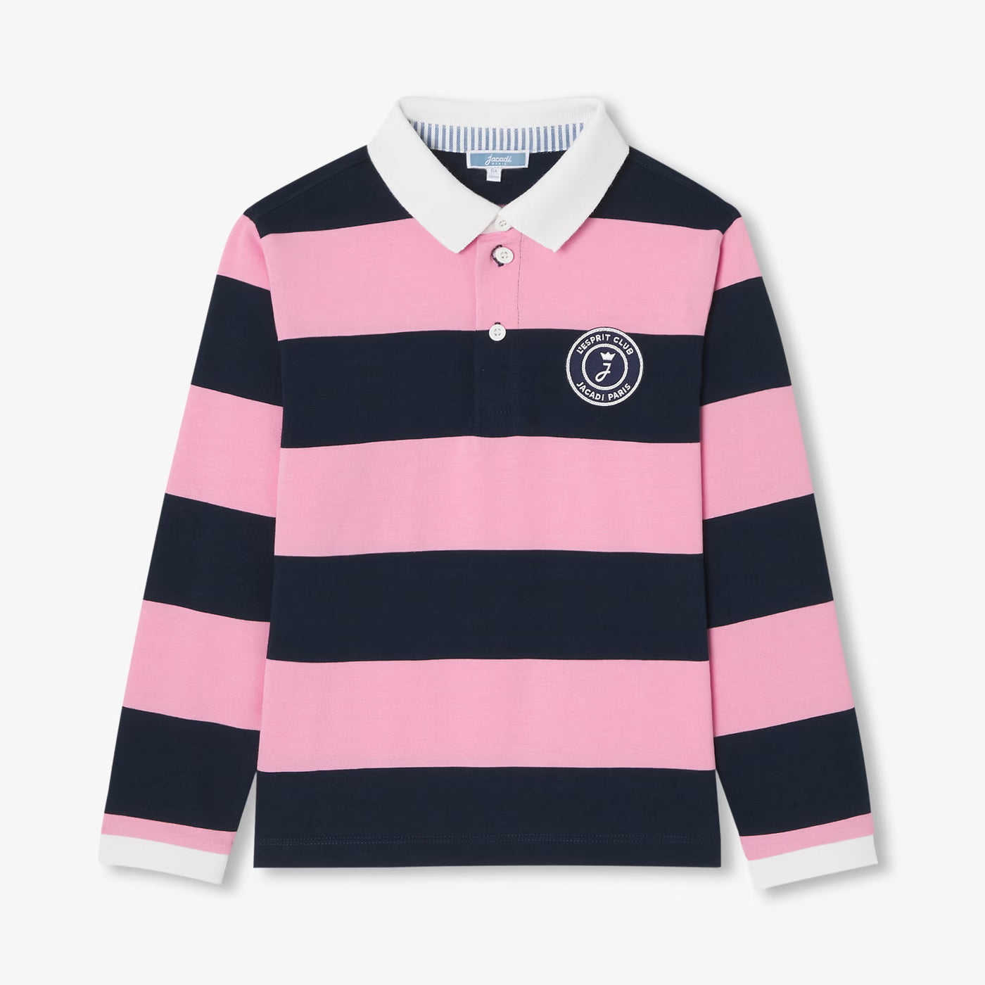 Boys' cotton polo shirt - pink/blue