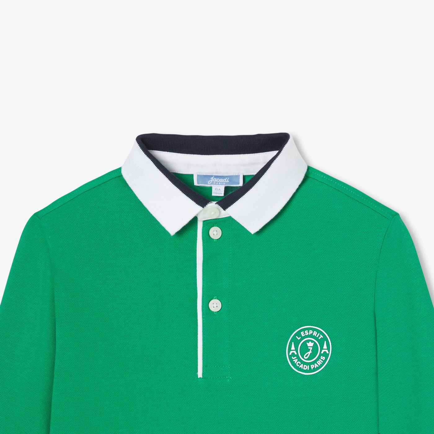 Boy polo shirt in cotton piqué - vert cresson