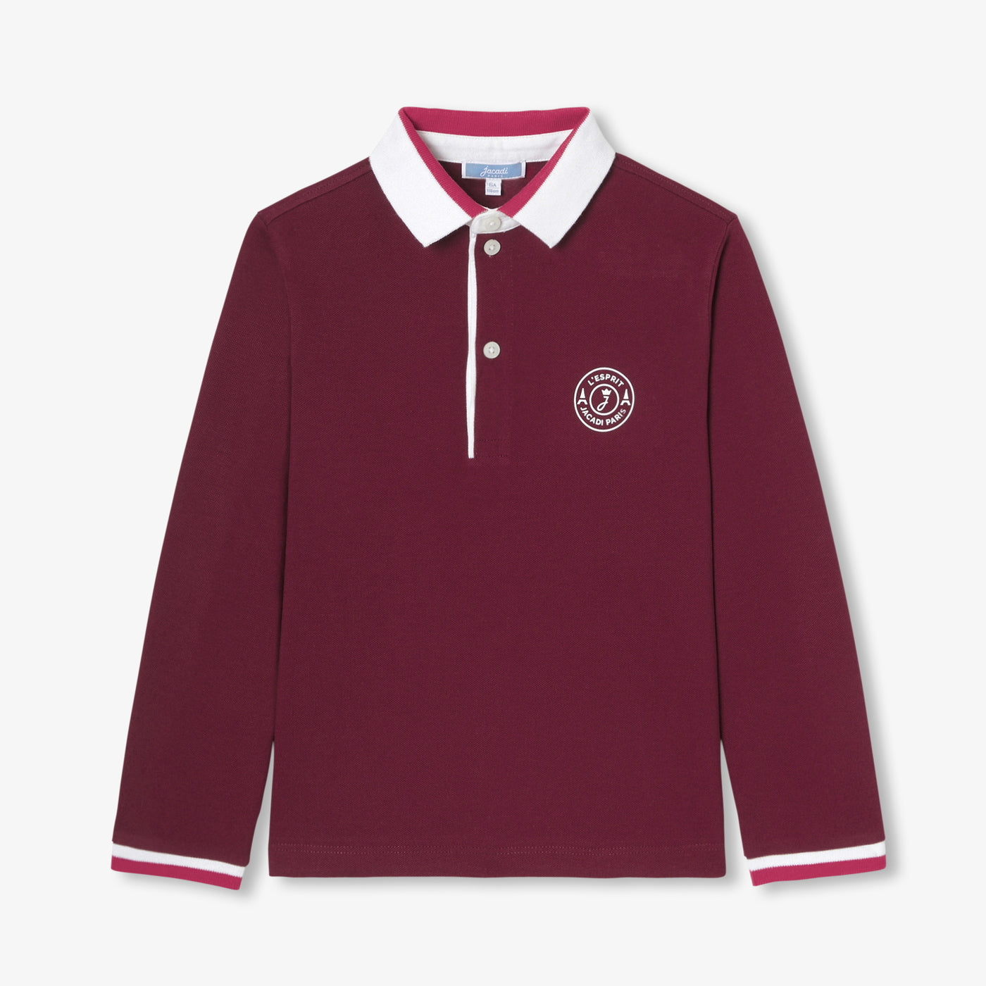 Boy polo shirt in cotton piqué - rouge tomette