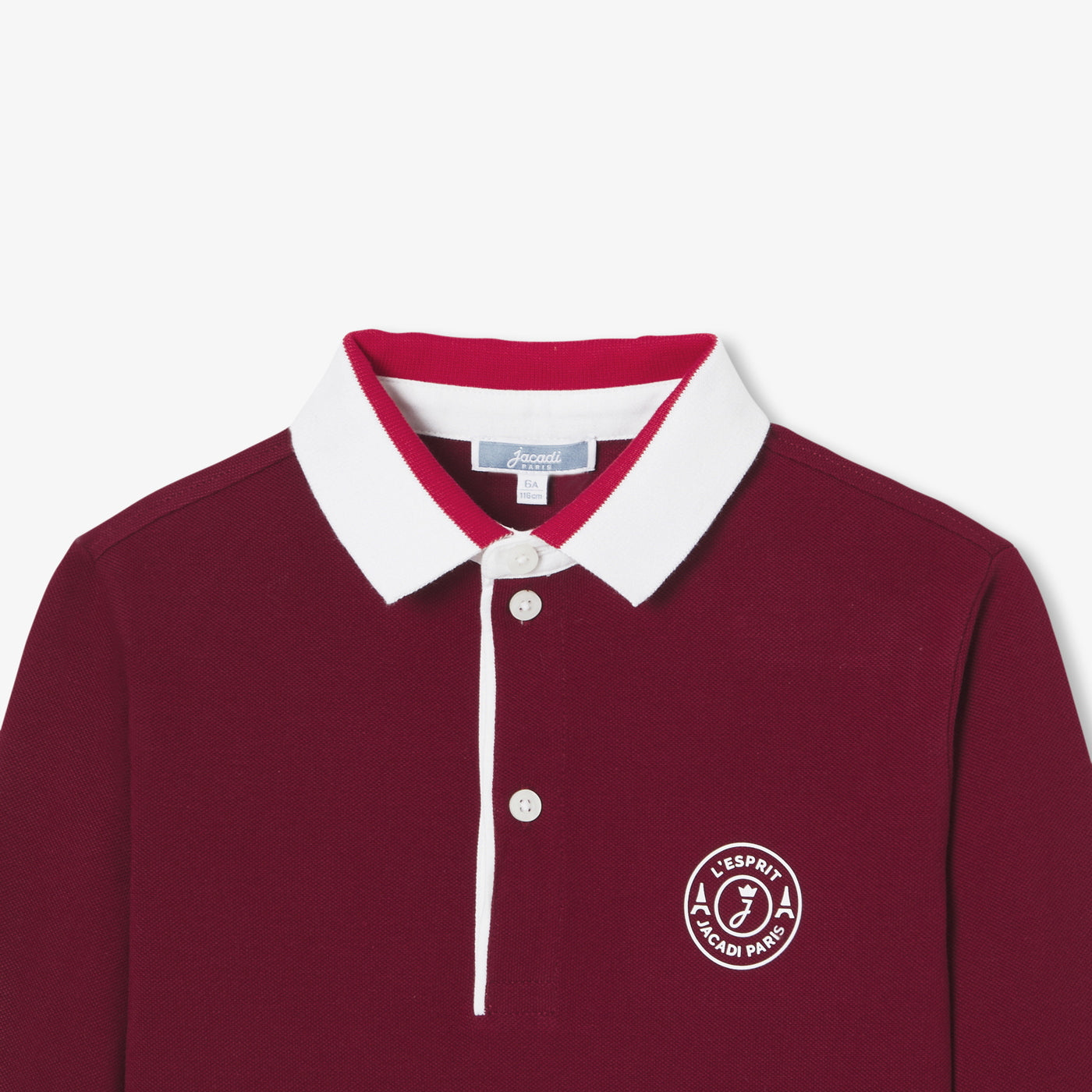 Boy polo shirt in cotton piqué - rouge tomette