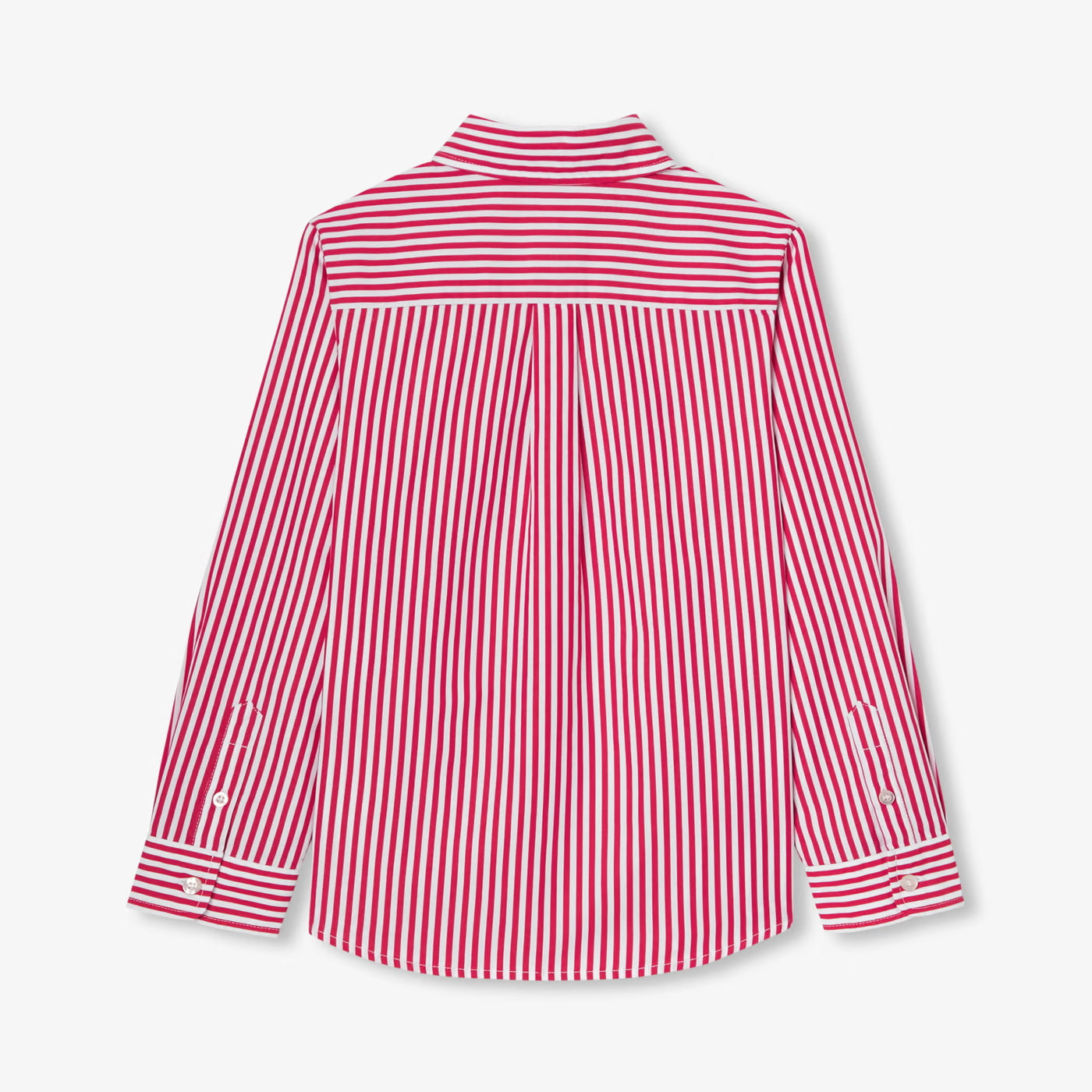 Children's striped poplin shirt - white/red