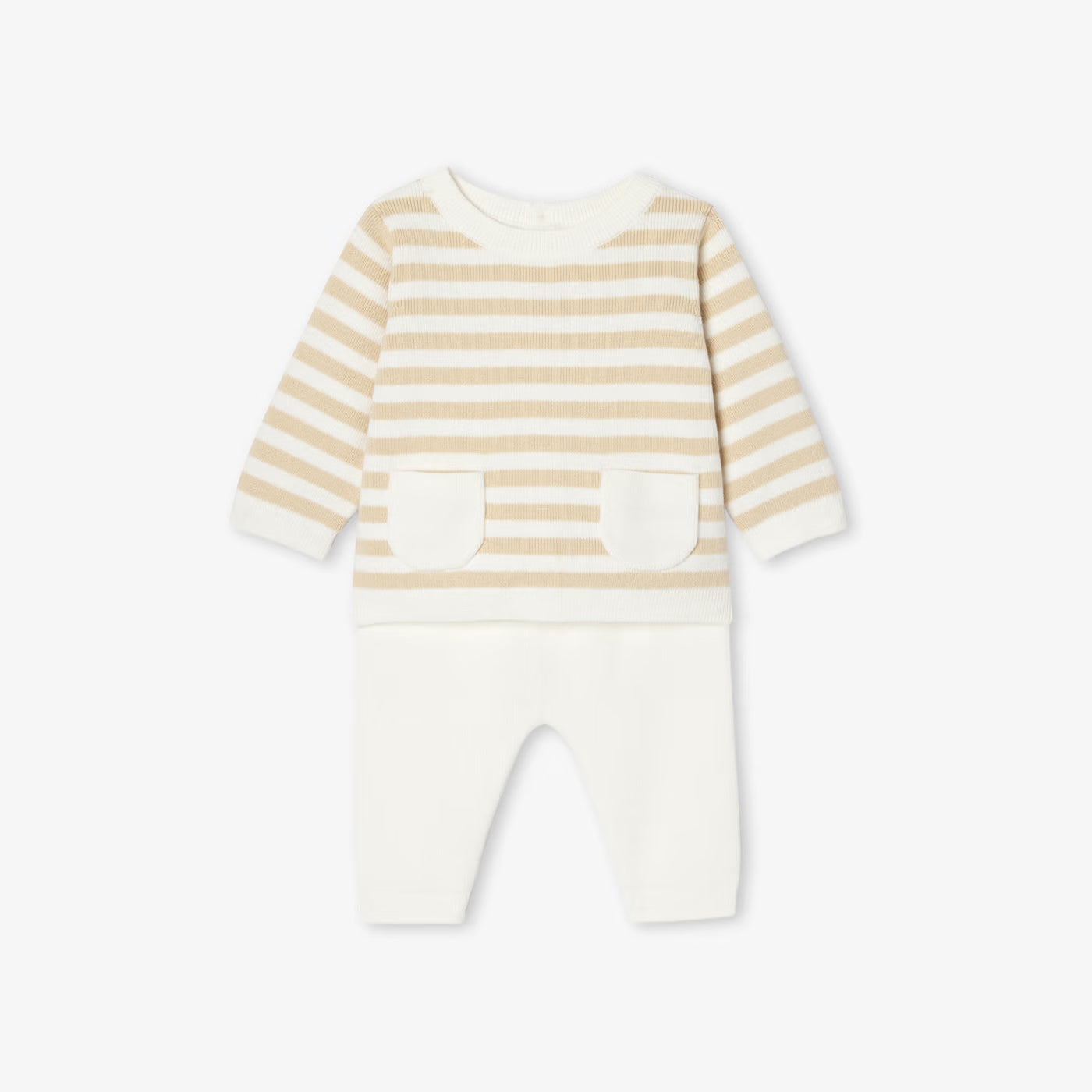 Baby comfort knit set - soft white/multicolor