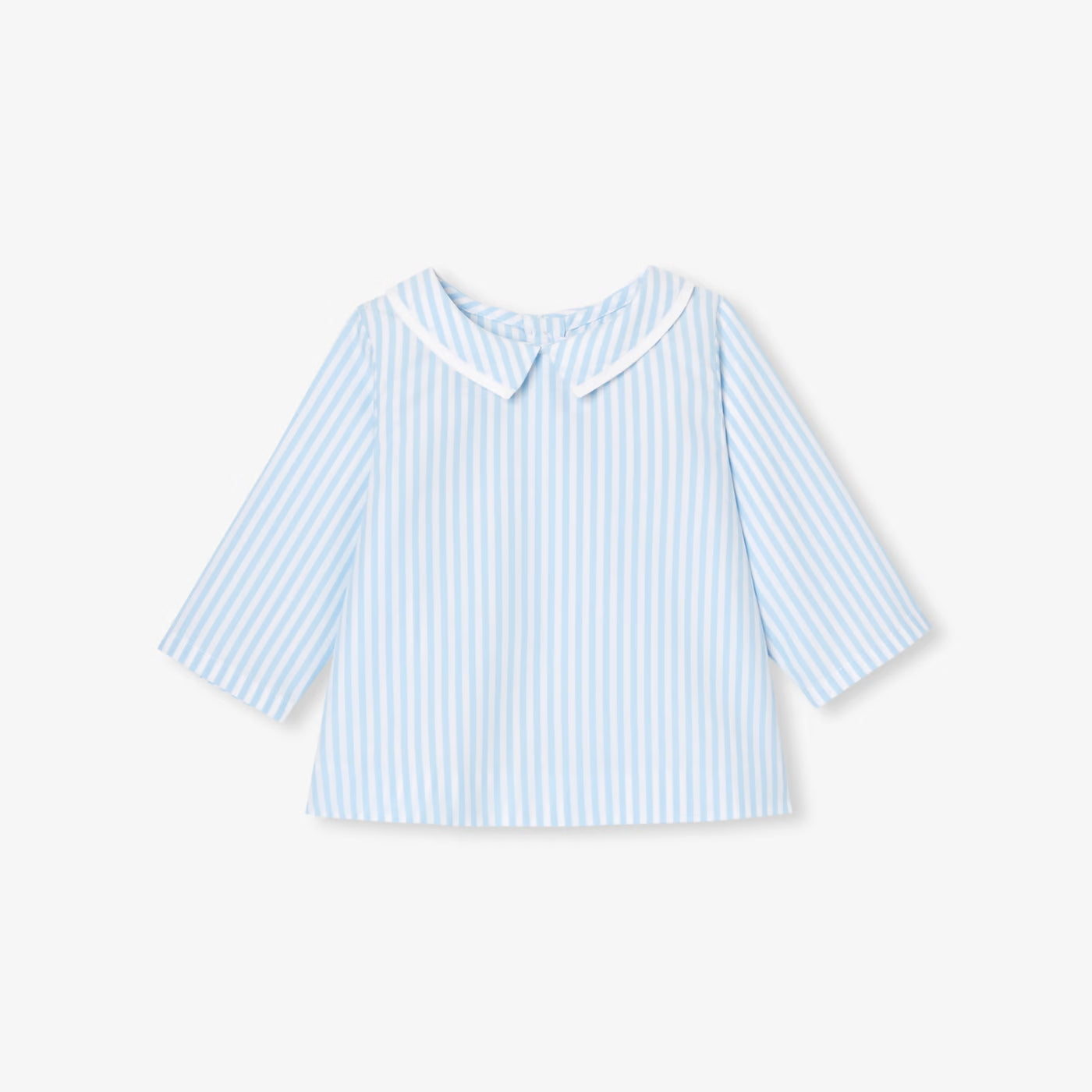 Baby boy's cotton poplin shirt - blue/white