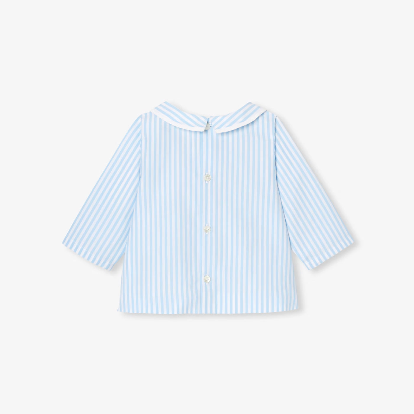 Baby boy's cotton poplin shirt - blue/white