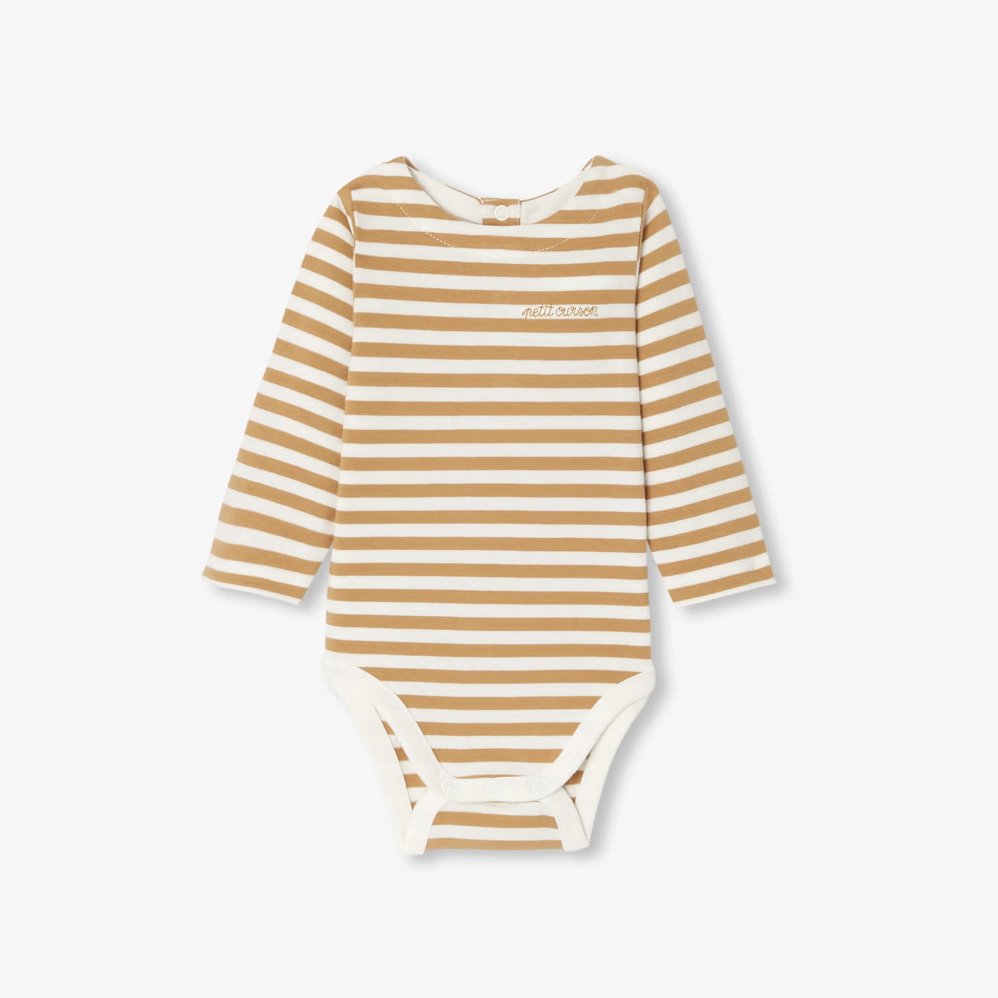 Long-sleeved baby bodysuit - soft white/multico