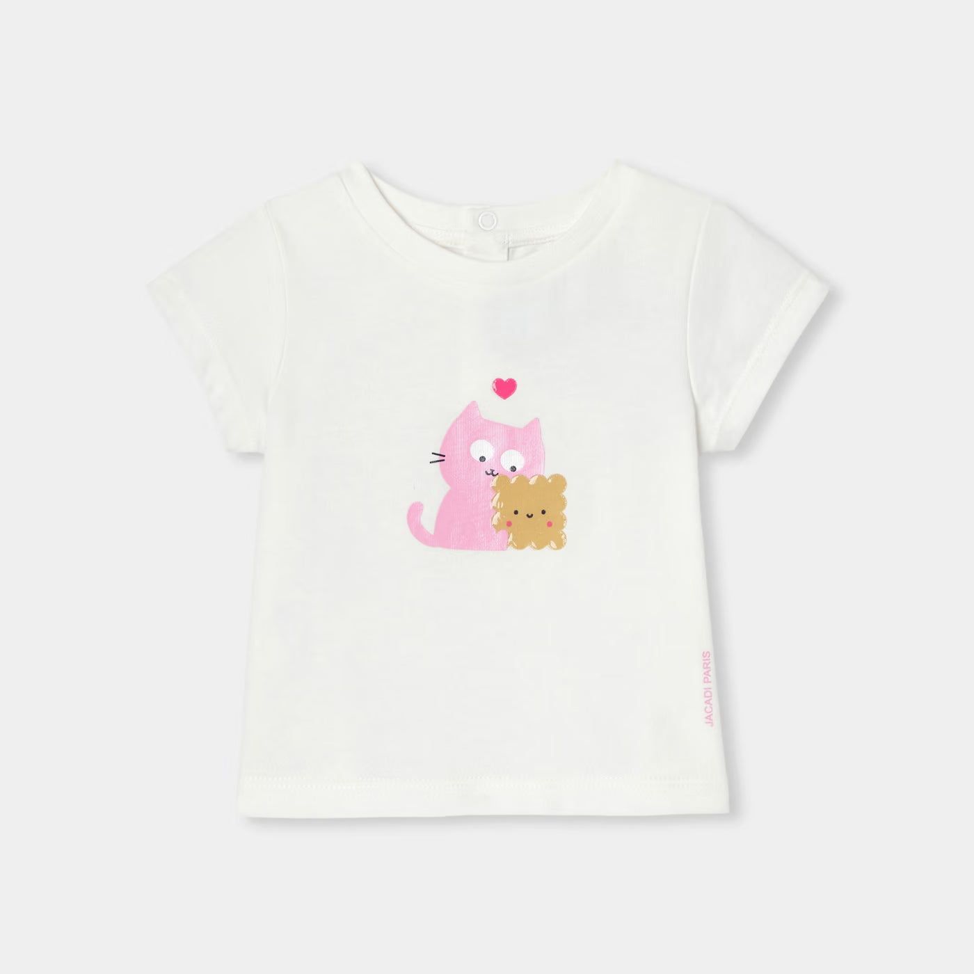 Baby girl cotton t-shirt - soft white jacadi