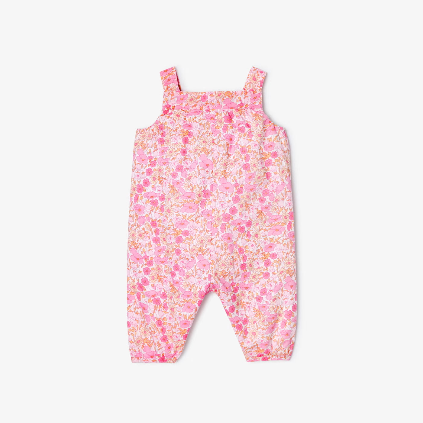 Baby girl dungarees in Liberty fabric - pink/multico