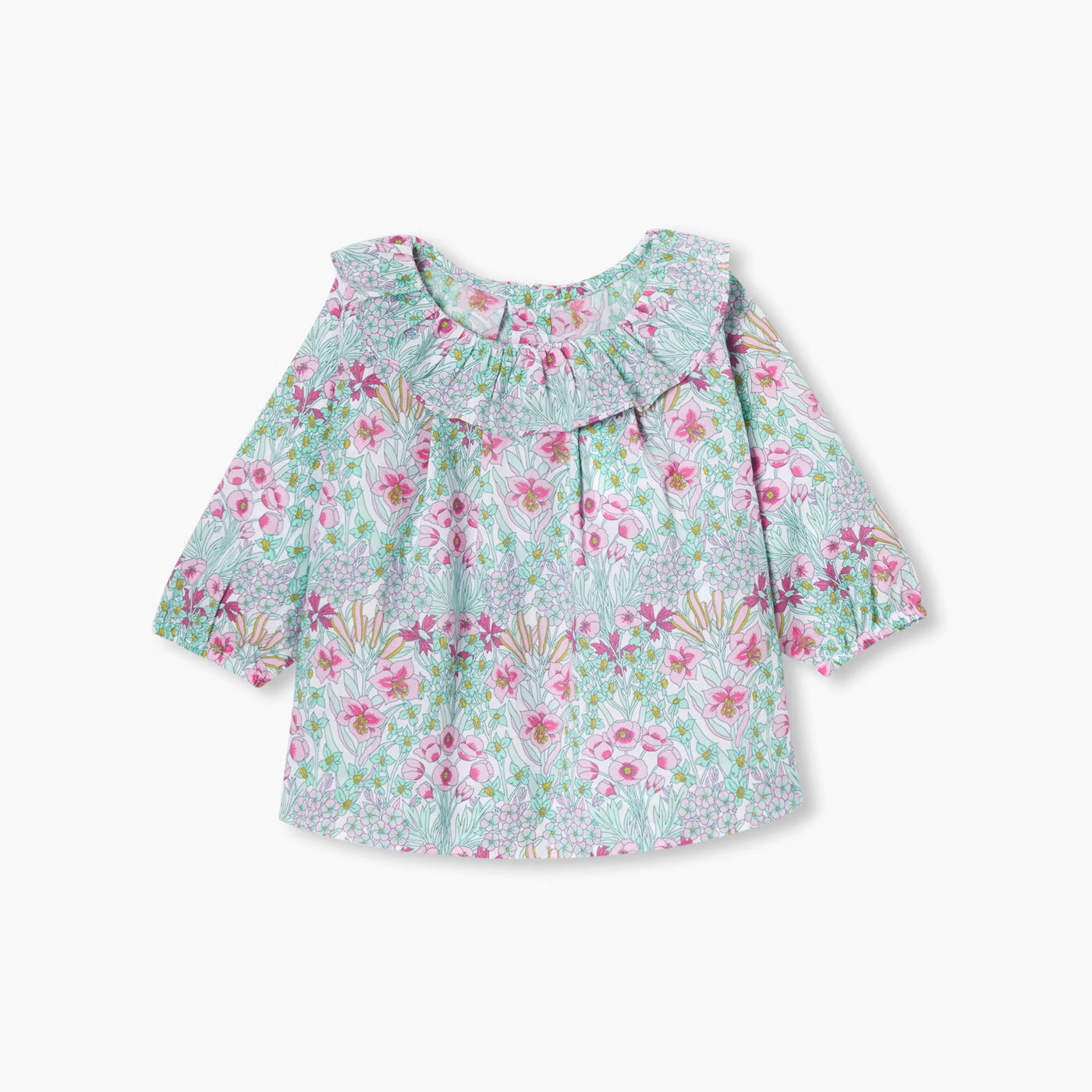Baby girl blouse in Liberty fabric - vert/multico