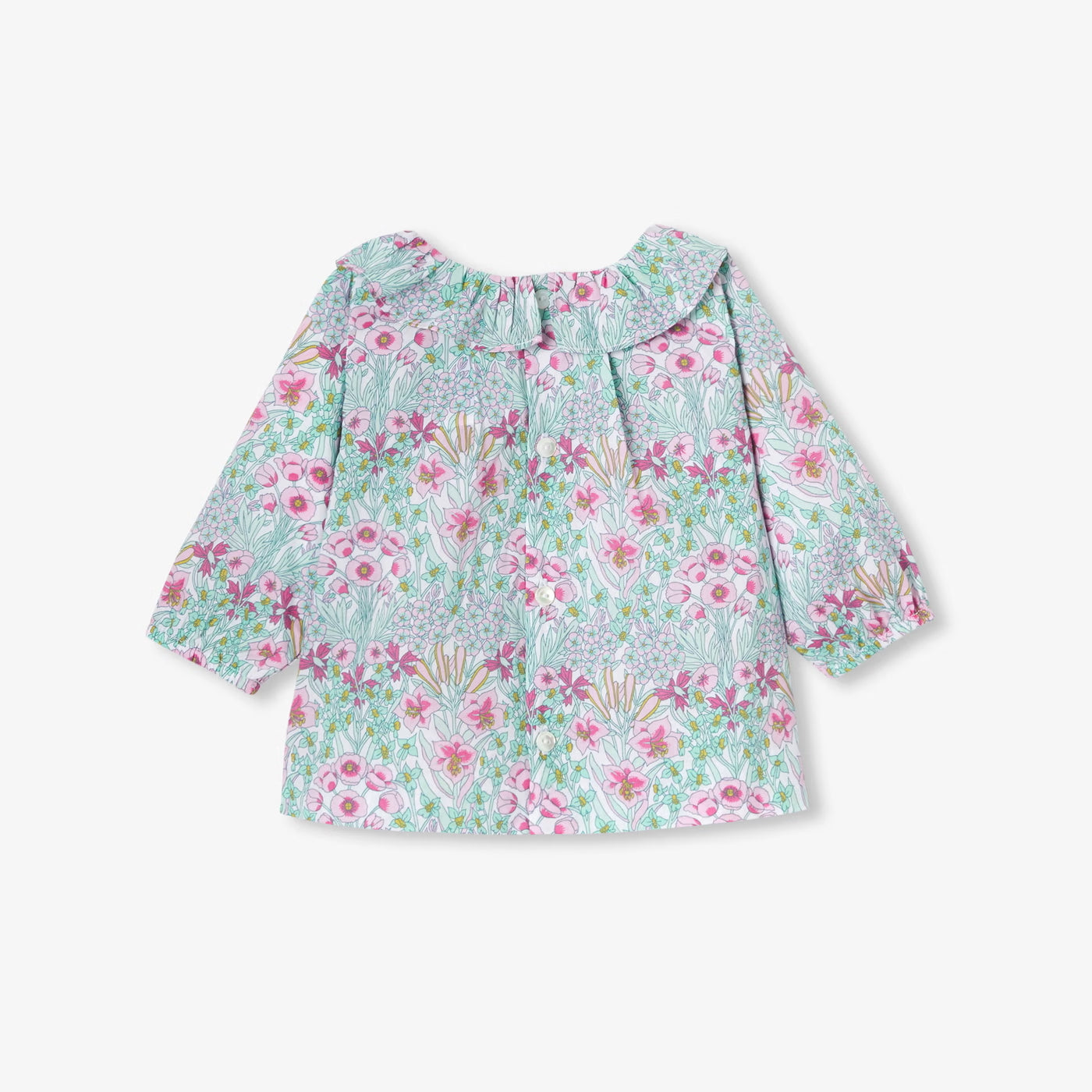 Baby girl blouse in Liberty fabric - vert/multico
