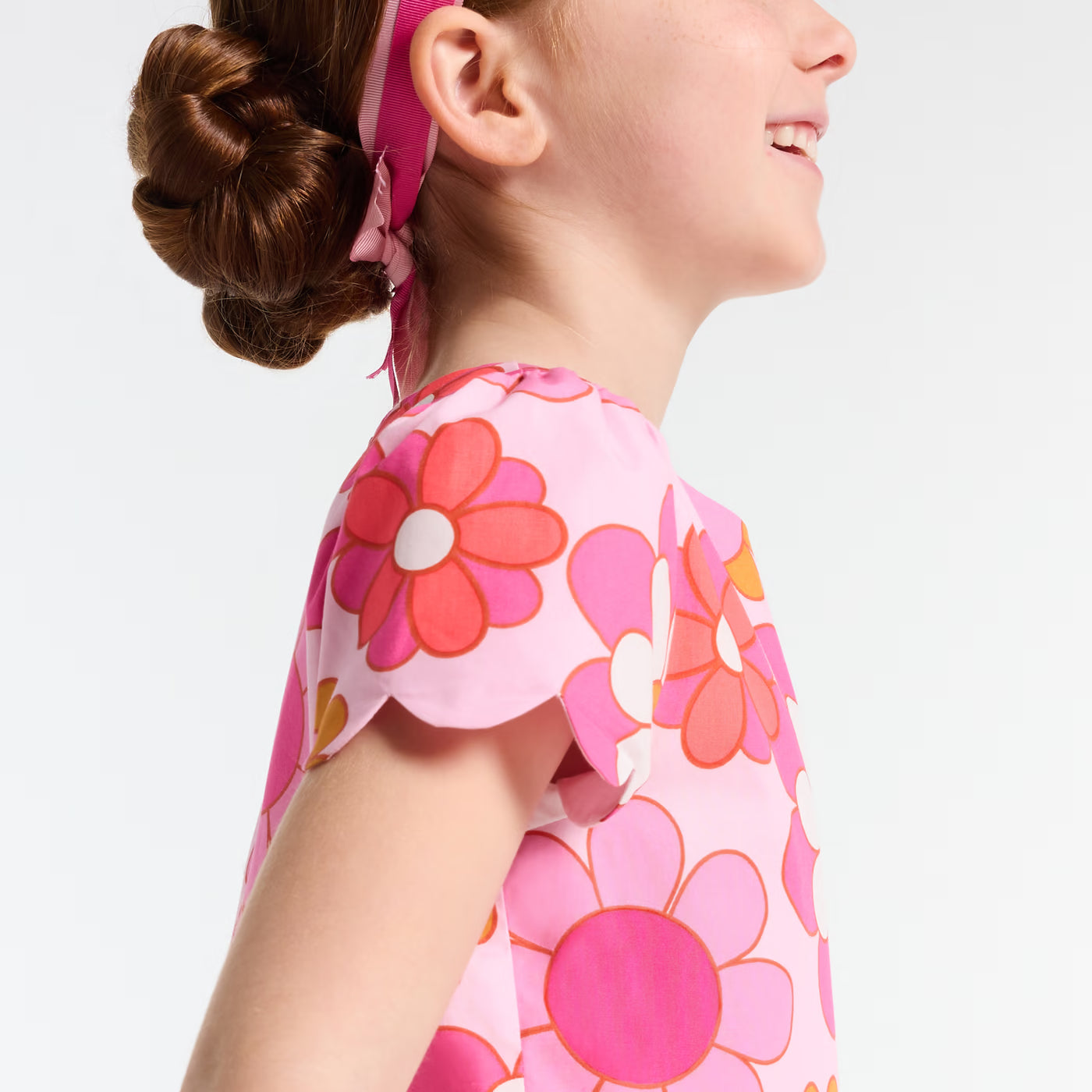 Girls' floral dress - pink/multicolor
