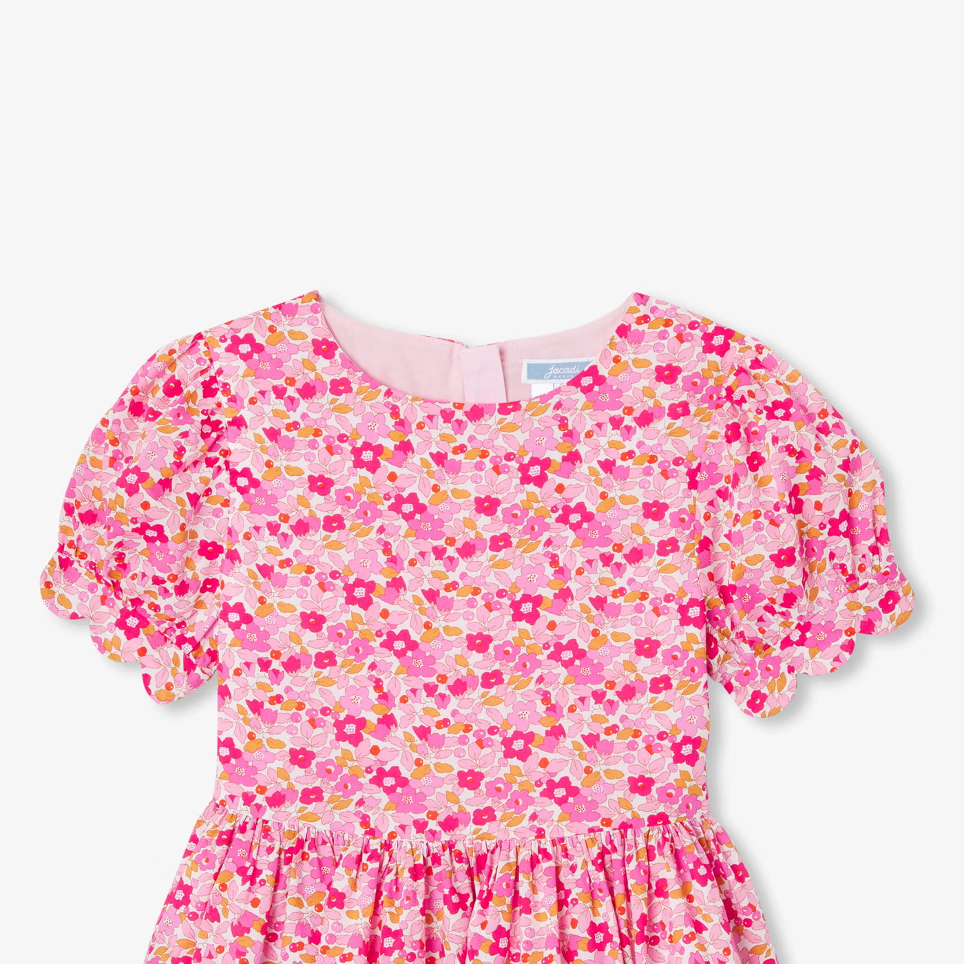 Girls' dress in Liberty fabric - pink/multicolor