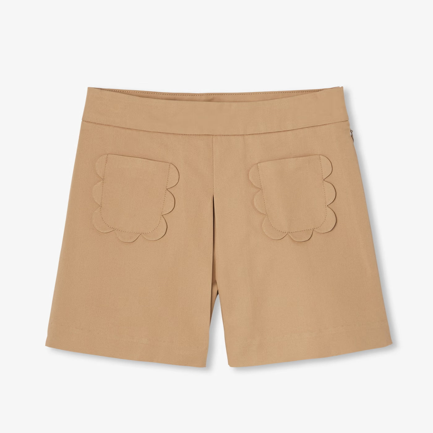 Girls' gabardine culottes - camel